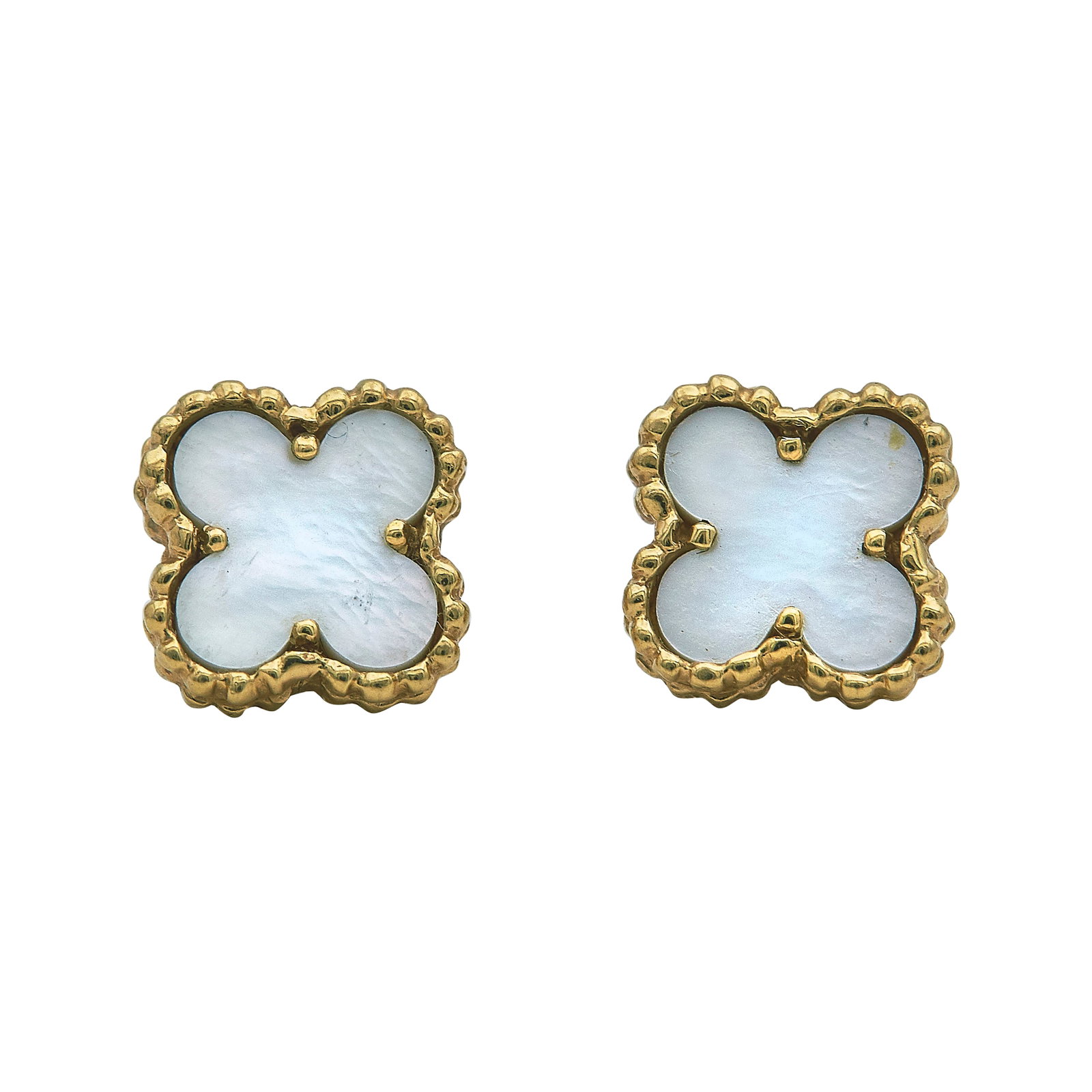 Van Cleef & Arpels Alhambra Sweet 18K Yellow Gold and Mother-of-Pearl Stud Earrings (1 of 3)