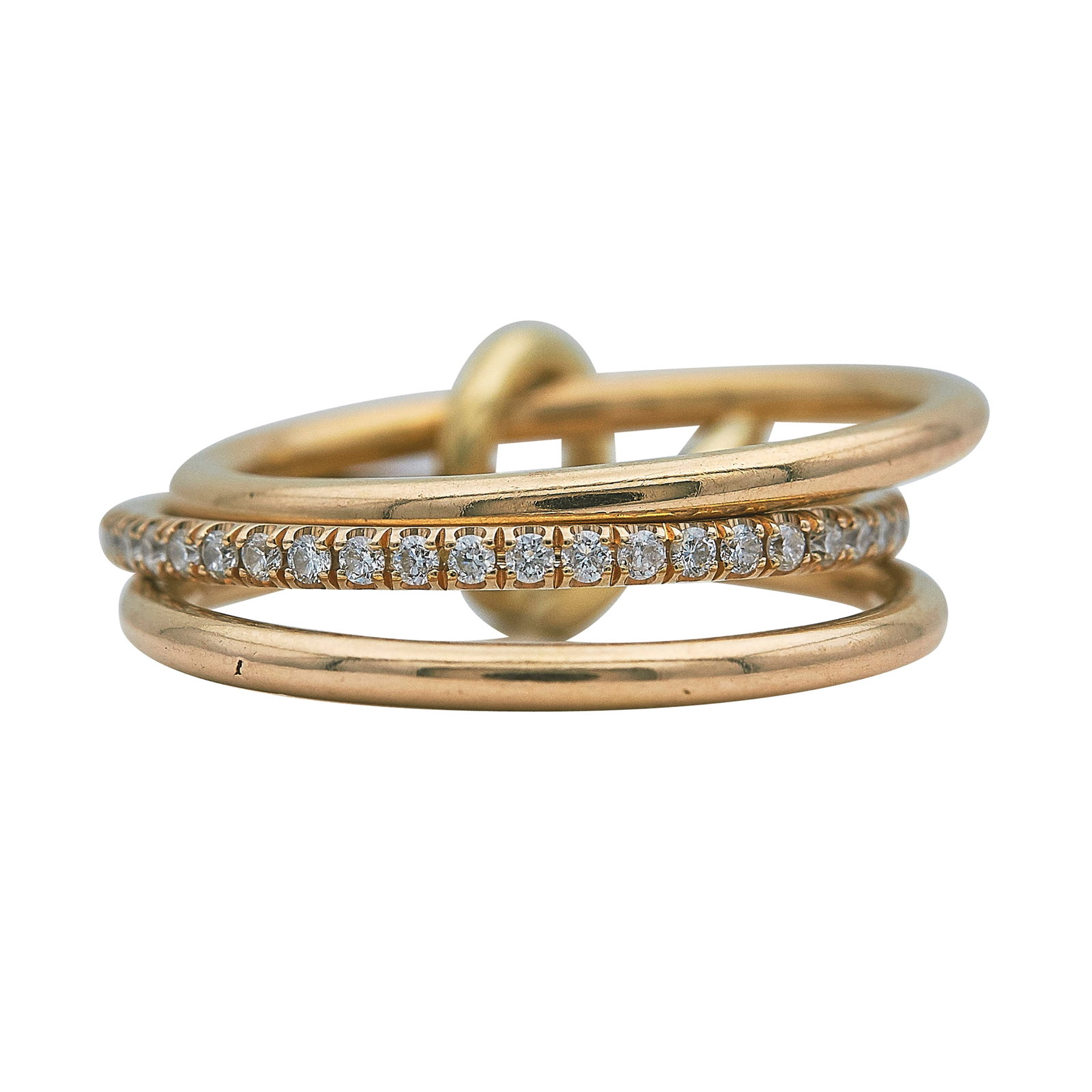 Spinelli Kilcollin 18K Rose Gold and Diamond Band Ring (1 of 3)
