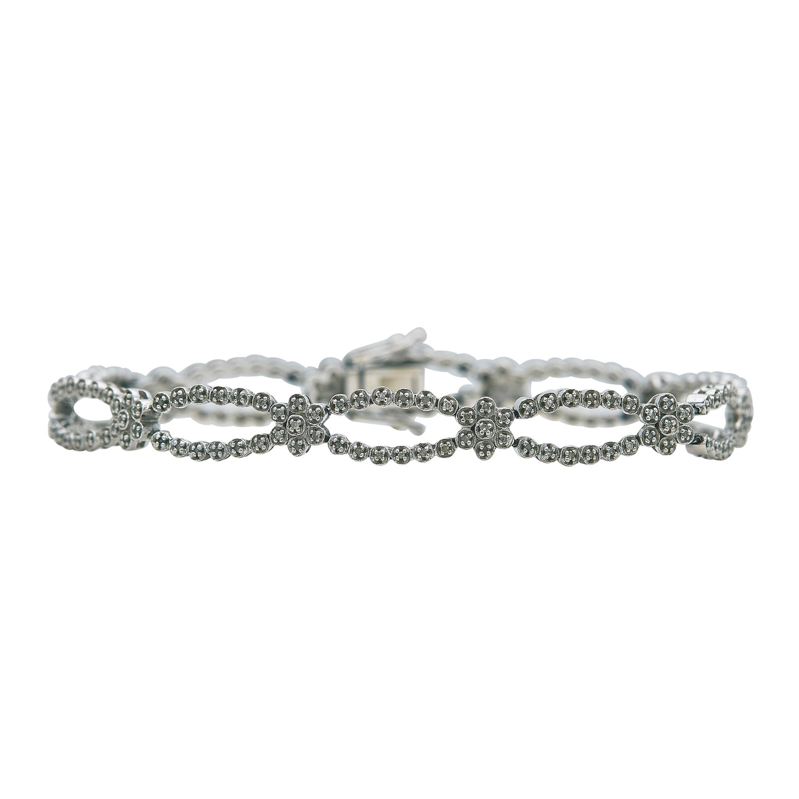 14K White Gold and Diamond Link Bracelet (1 of 3)