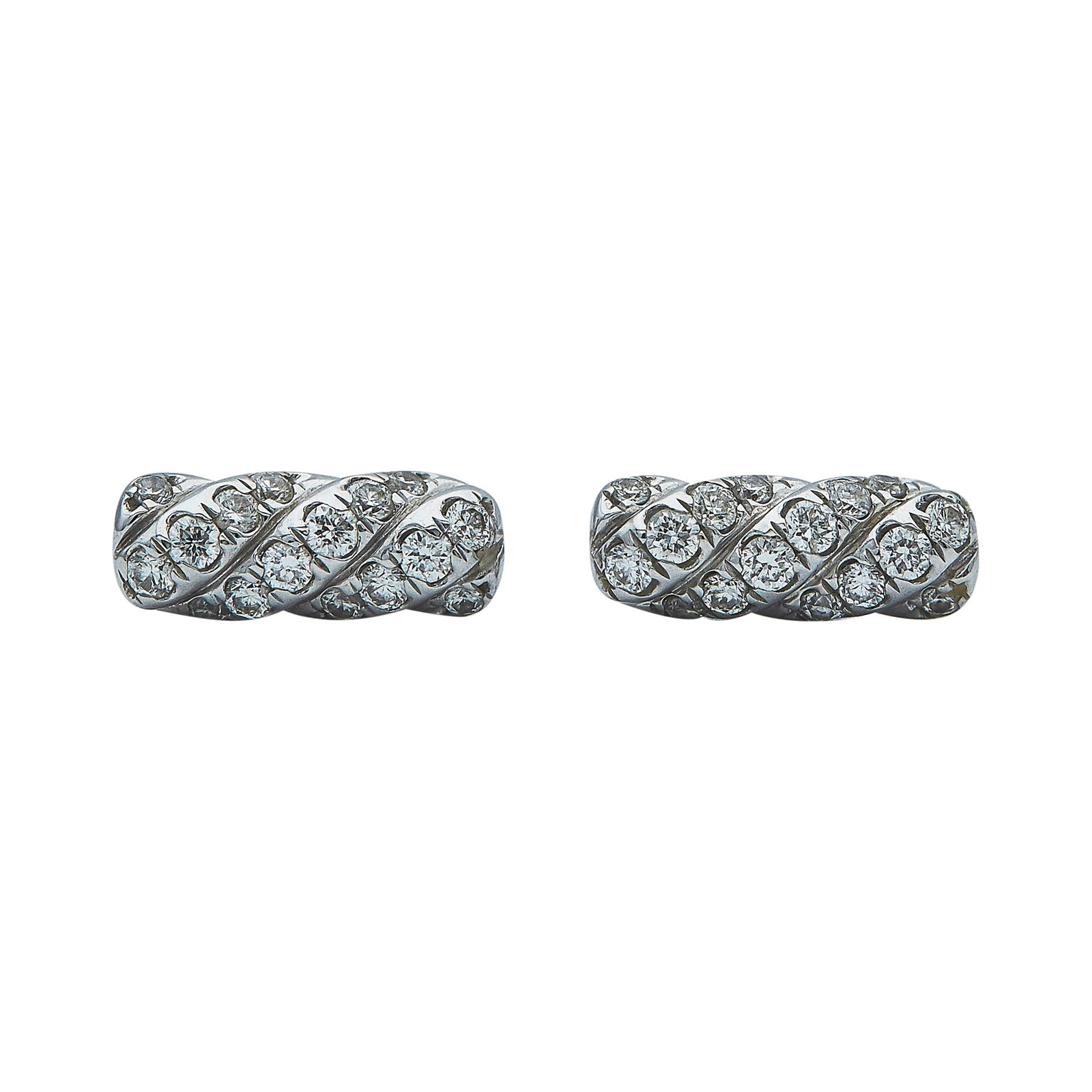 David Yurman 18K White Gold and Diamond Stud Earrings (1 of 3)