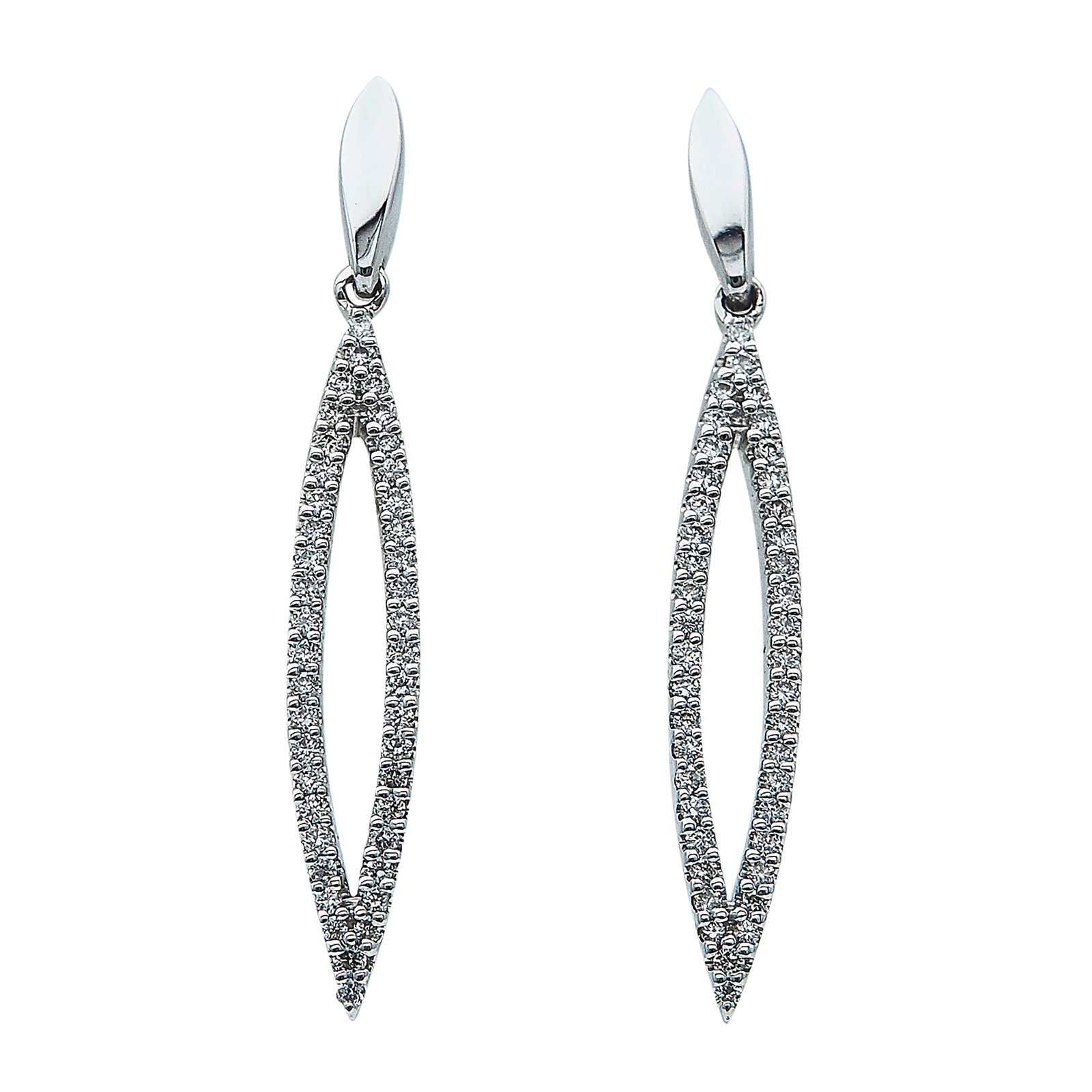 14K White Gold and Diamond Drop Earrings (1 of 3)