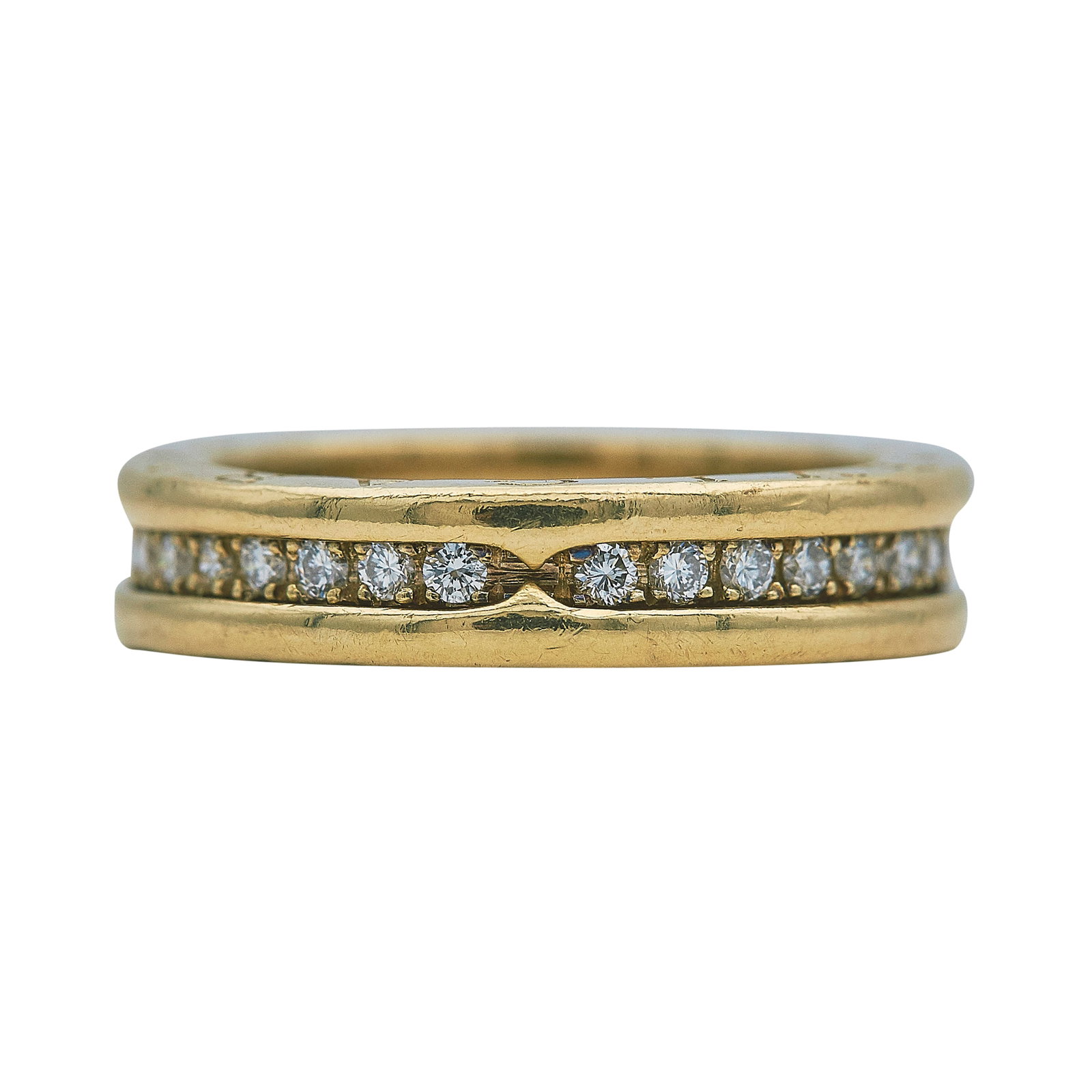Bulgari Bvlgari B.zero1 18K Yellow Gold and Diamond Band Ring (1 of 3)