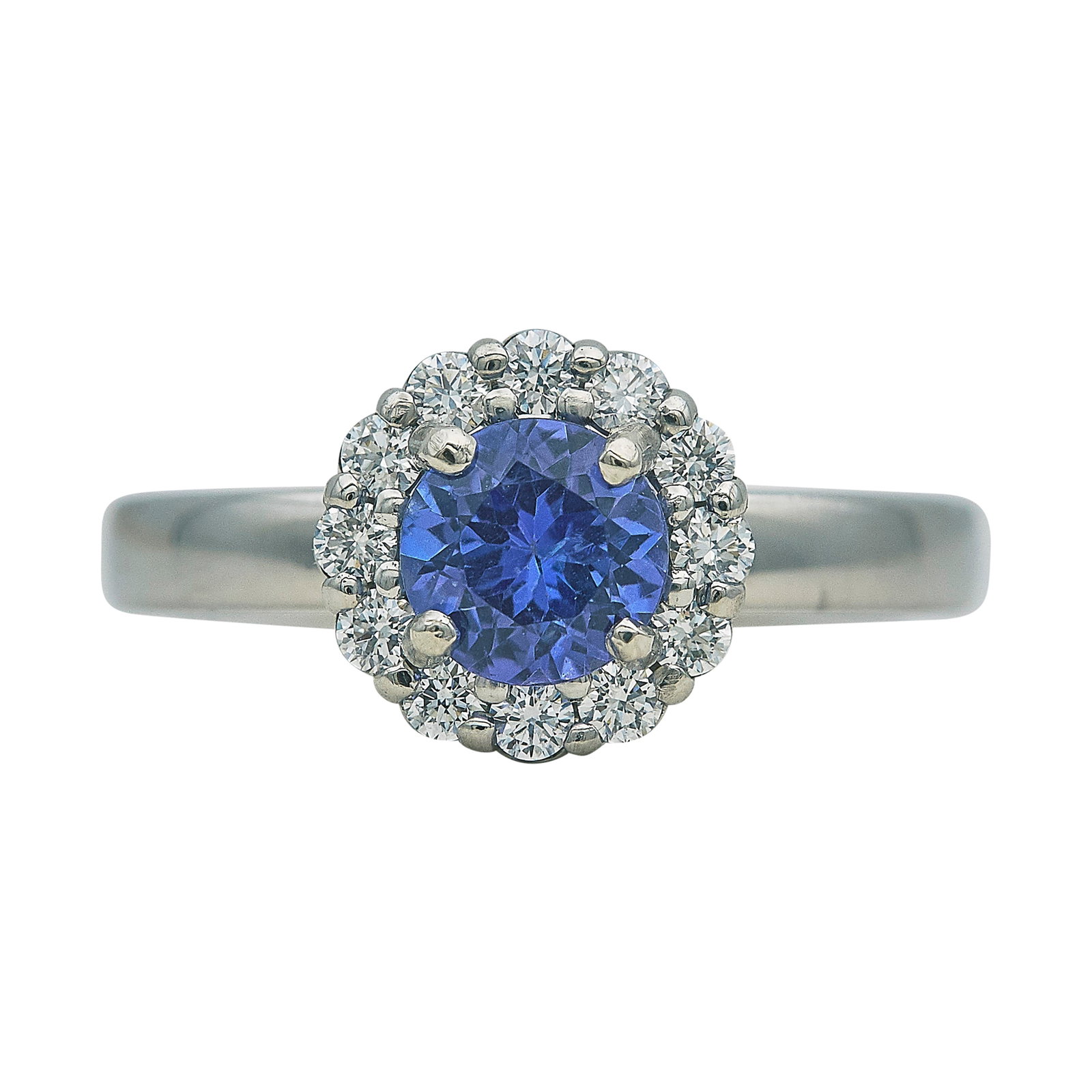 Platinum Tanzanite and Diamond Ring (1 of 3)