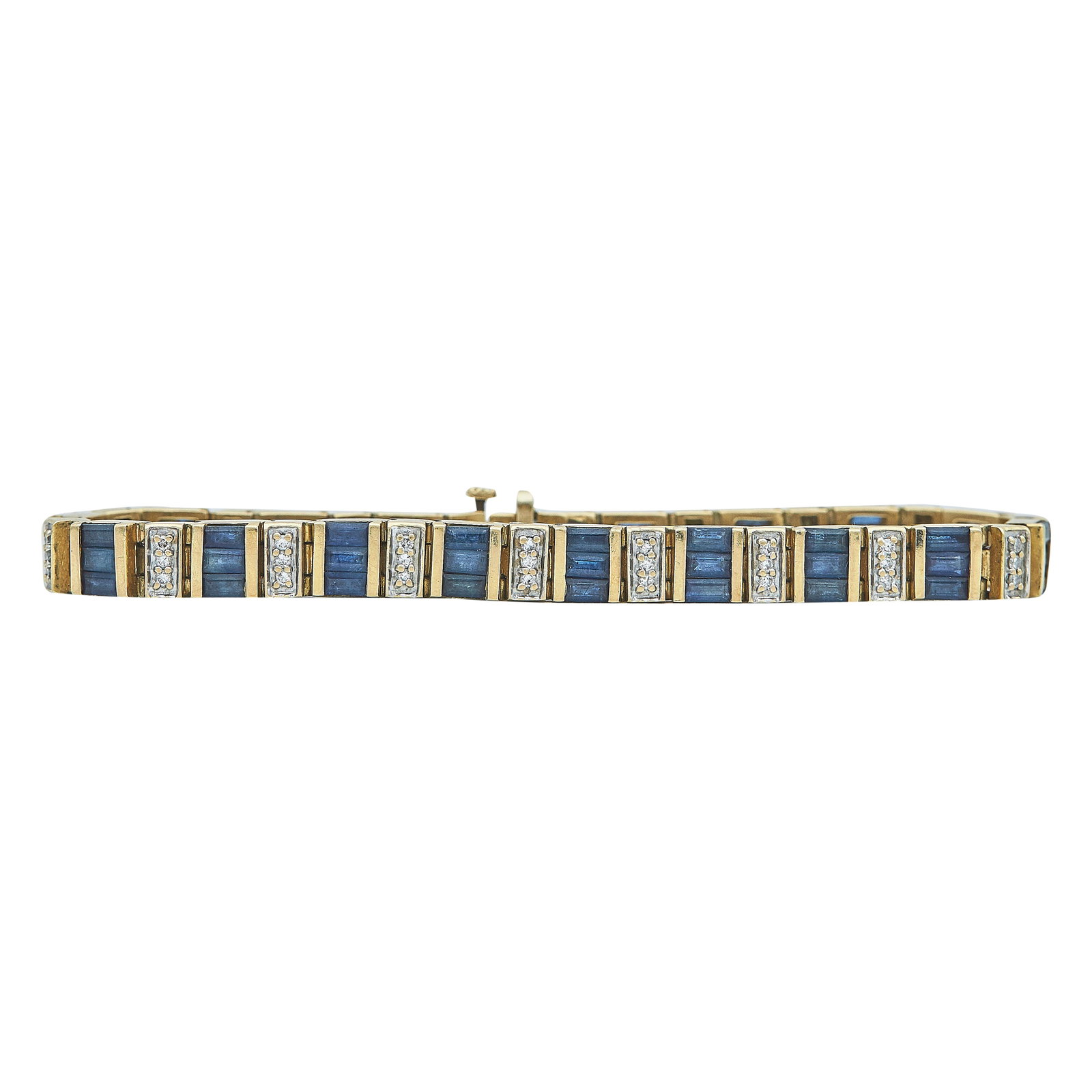 14K Yellow Gold Sapphire and Diamond Bracelet (1 of 3)