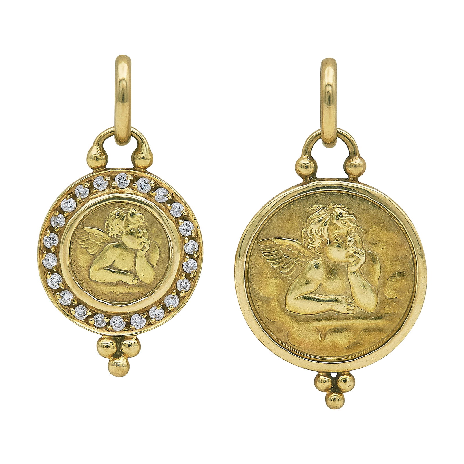 Temple St. Clair 18K Yellow Gold and Diamond Angel Pendant Set (1 of 3)