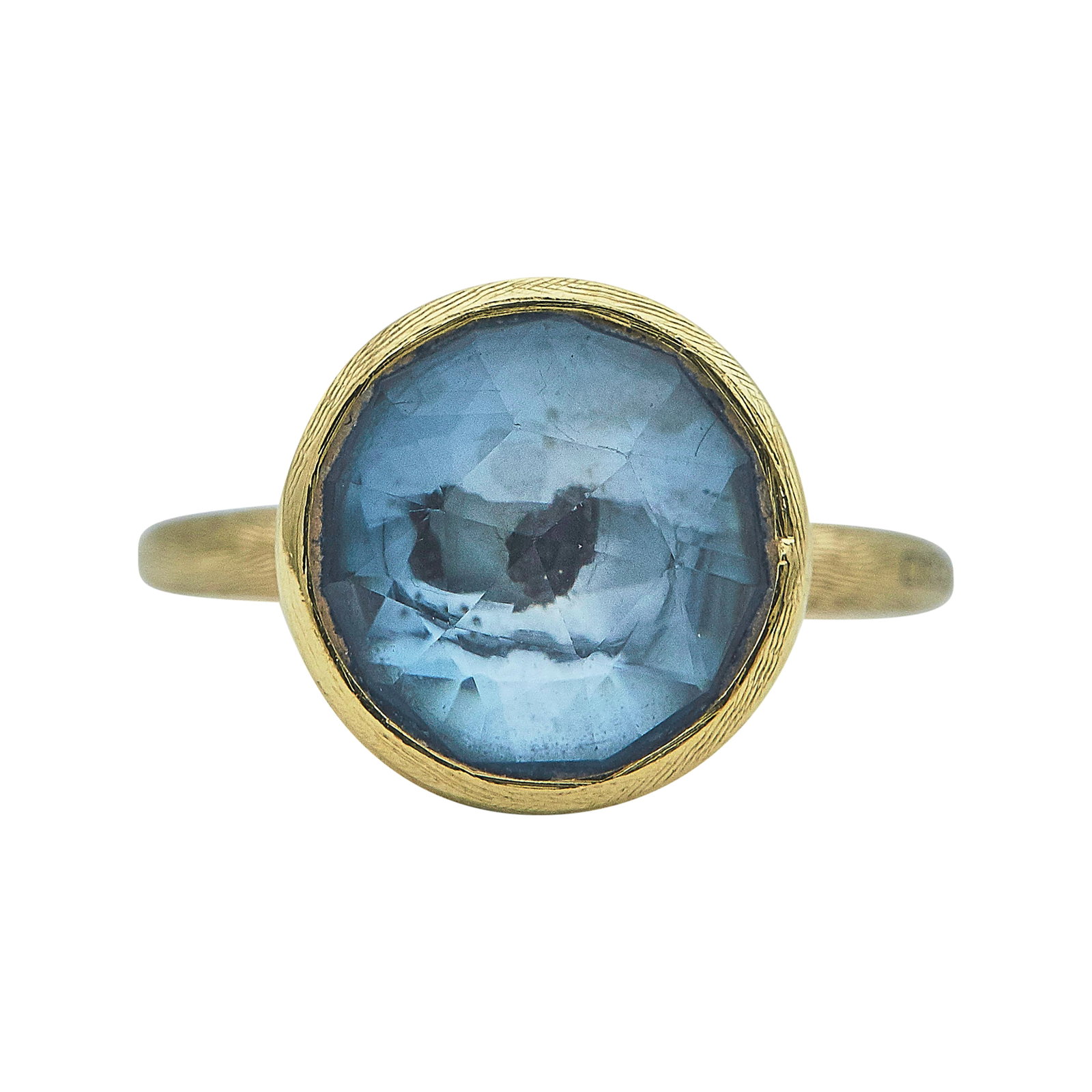 Marco Bicego 18K Yellow Gold and Rose-Cut Blue Topaz Solitaire Ring (1 of 4)
