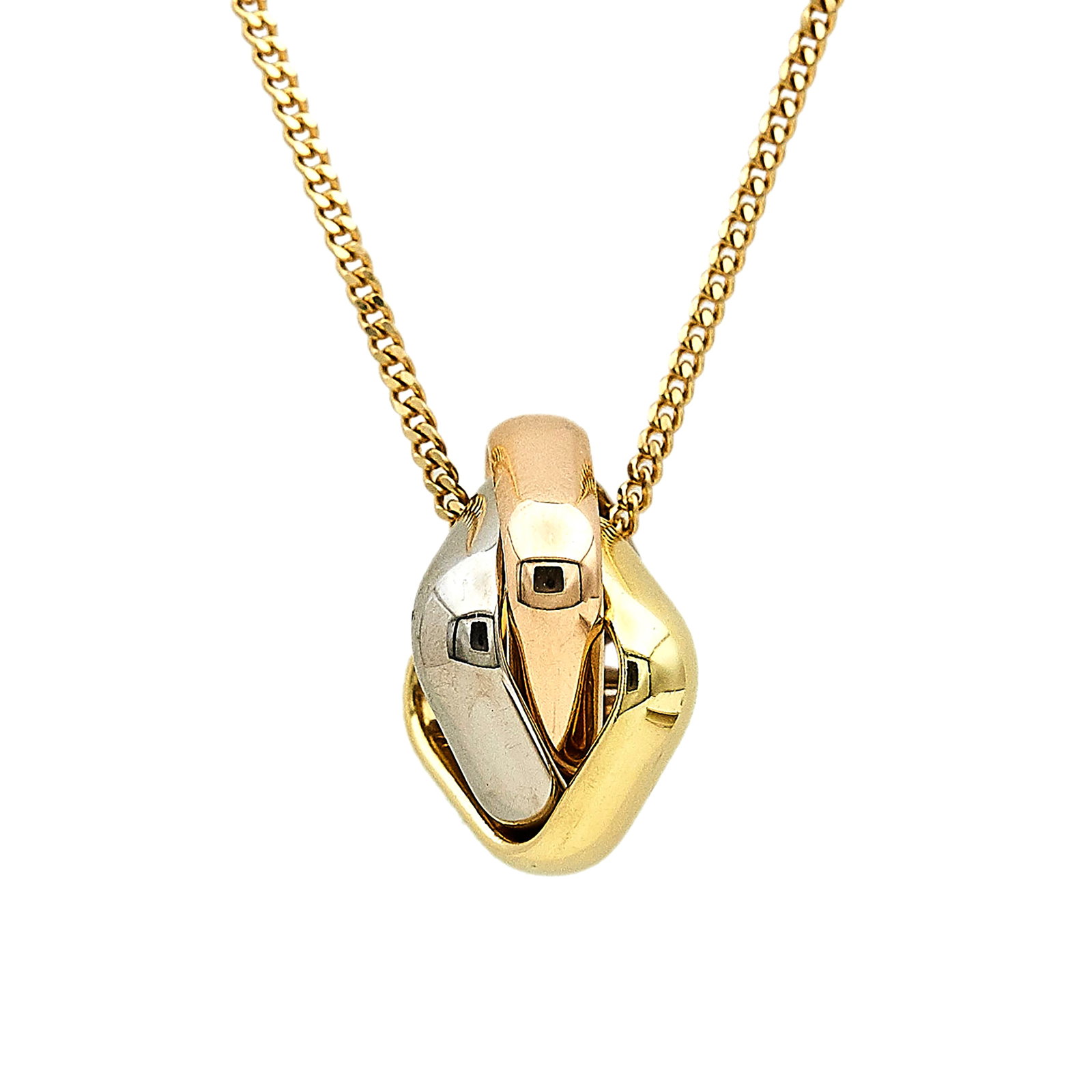 Cartier Trinity Cushion 18K Tri-Color Gold Pendant Necklace (1 of 6)