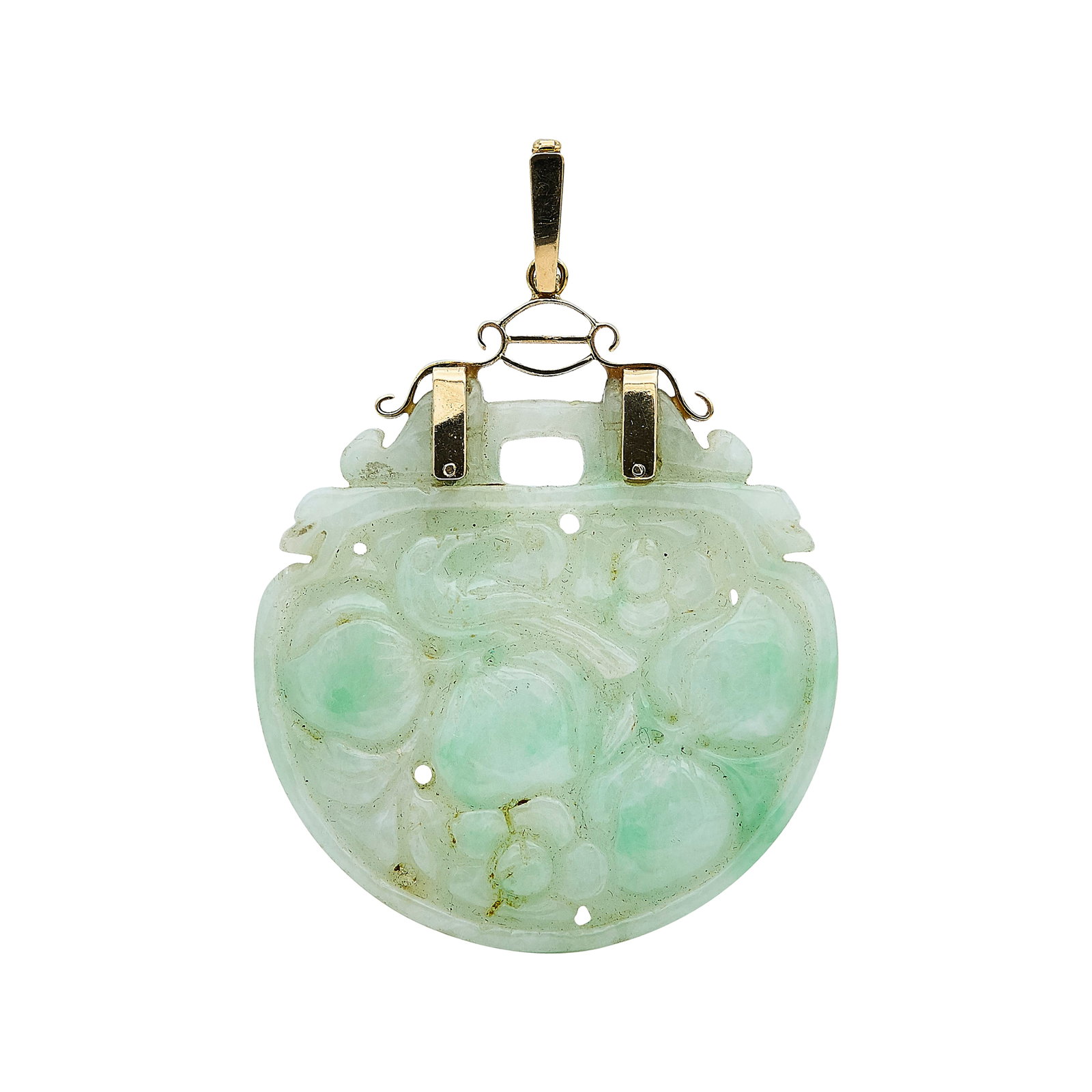 14K Yellow Gold and Carved Jade Pendant (1 of 3)