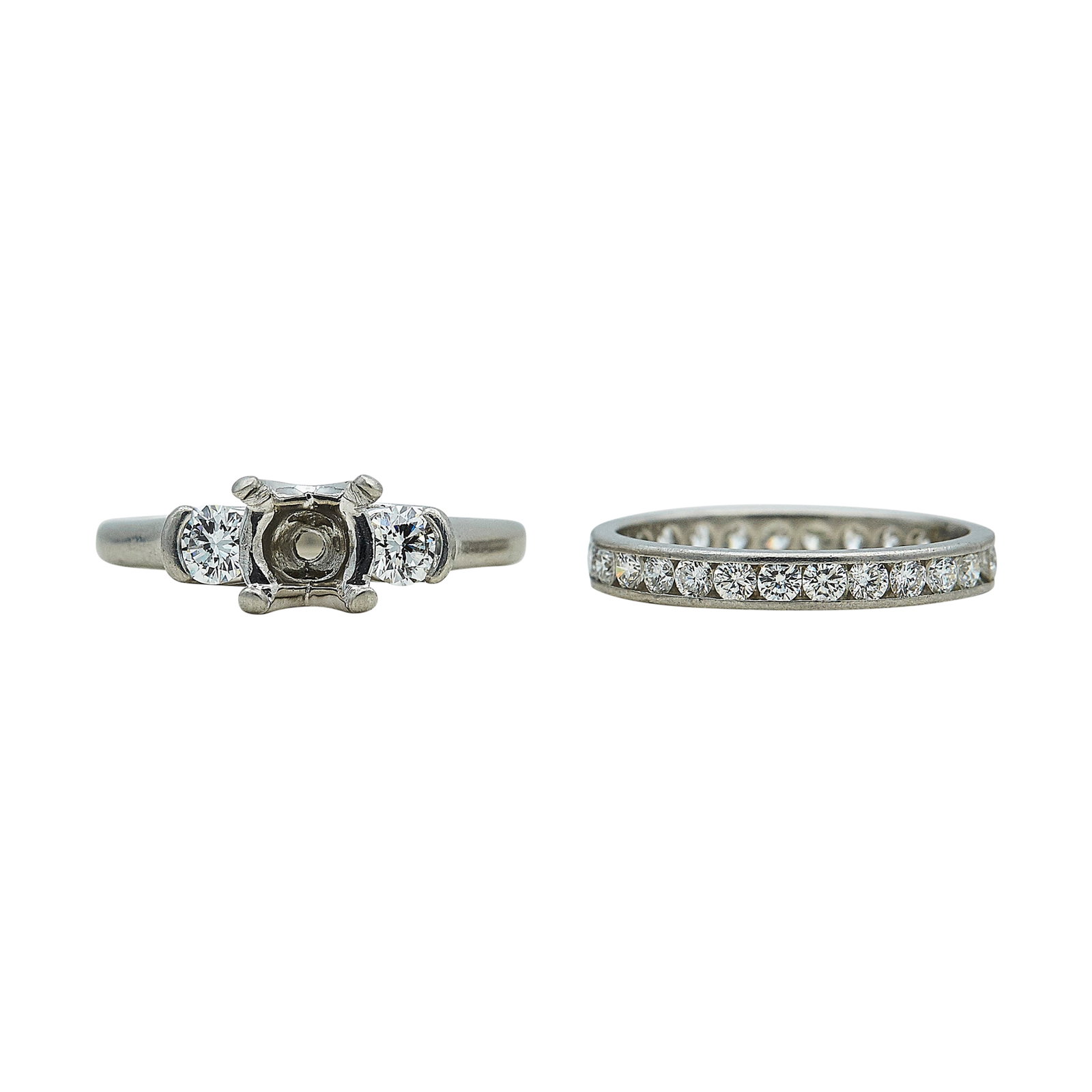 Platinum and Diamond Bridal Ring Mounting Set (1 of 4)