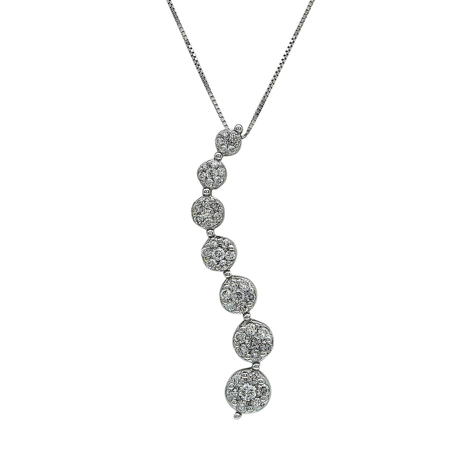 14K White Gold and Diamond Pendant Drop Necklace (1 of 4)