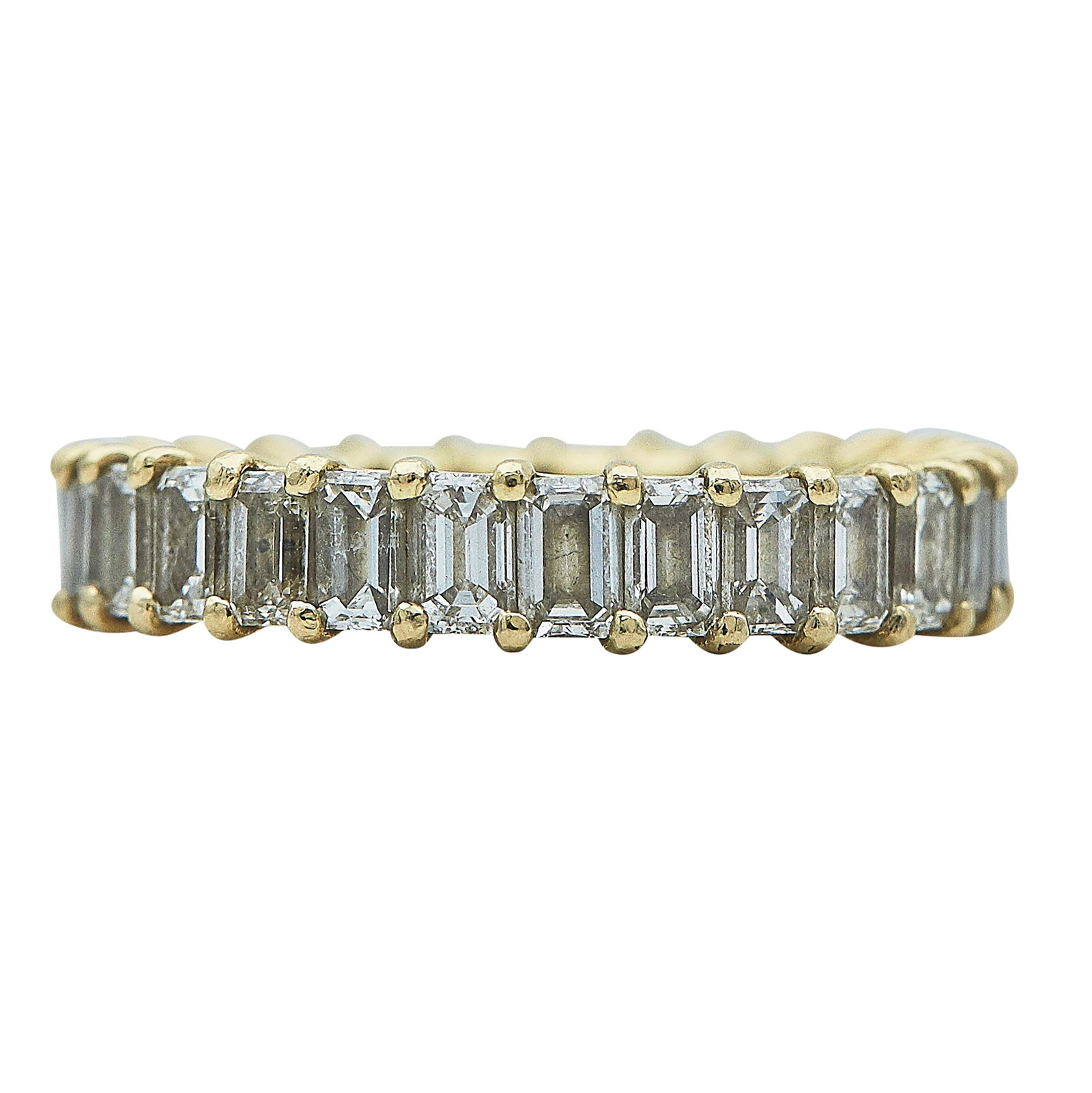 14K Yellow Gold and Diamond Baguette Eternity Band Ring (1 of 2)