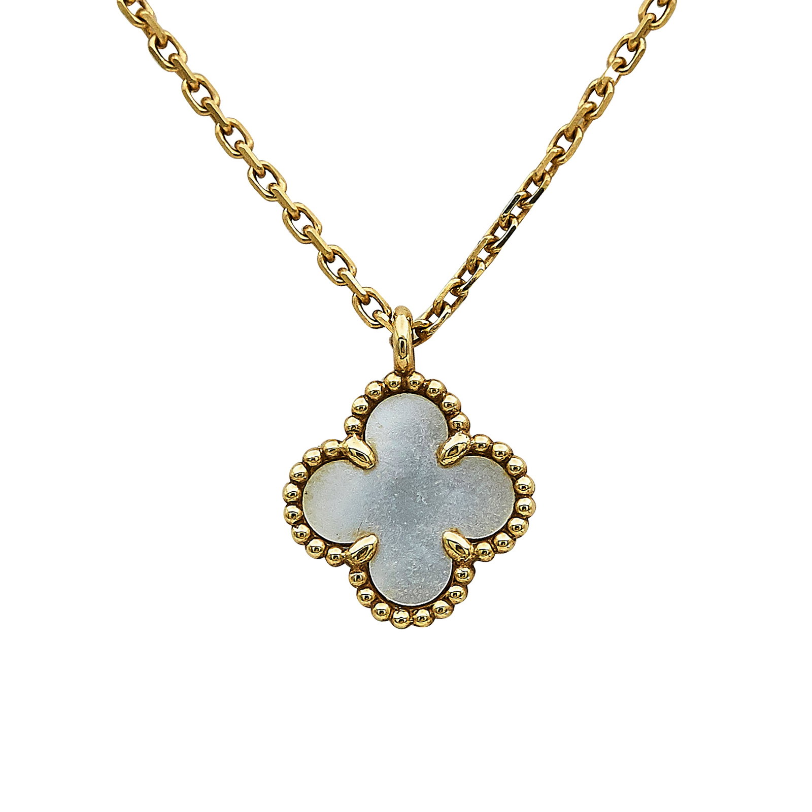 Van Cleef & Arpels Alhambra Sweet 18K Yellow Gold and Mother of Pearl Pendant Necklace (1 of 5)