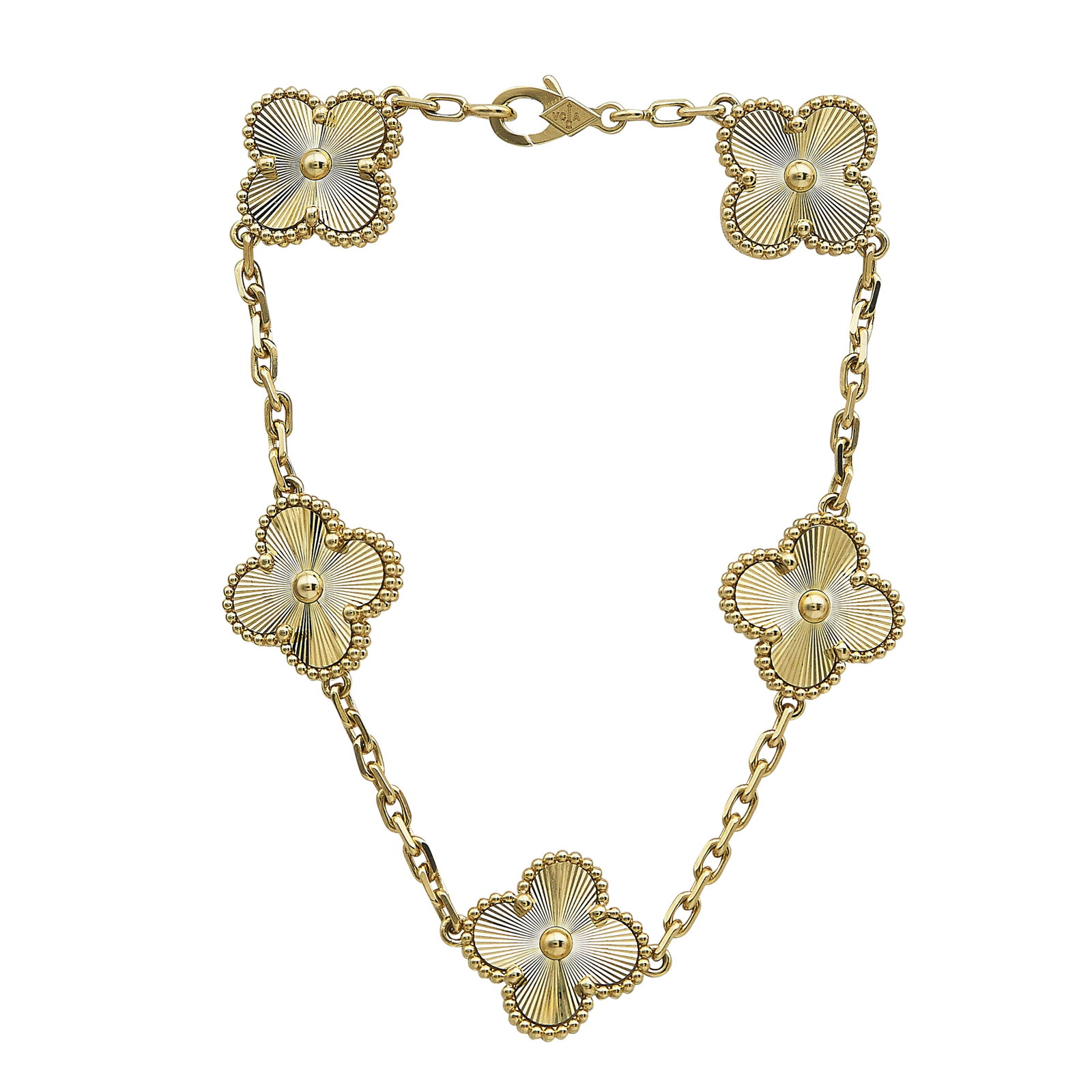 Van Cleef & Arpels Vintage Alhambra 18K Yellow Gold Guilloché Bracelet (1 of 5)