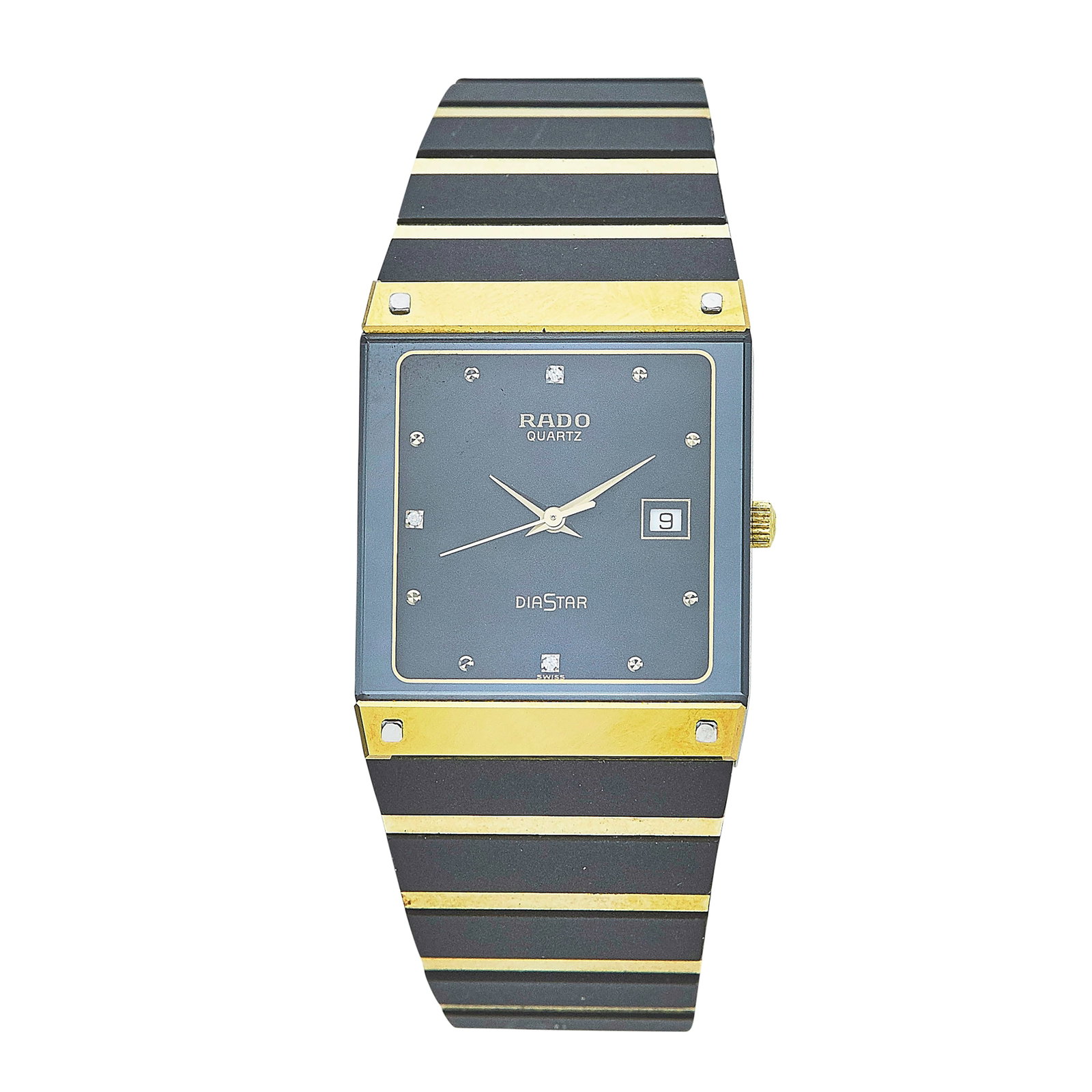 Rado DiaStar Ceramic Watch Ref. 129.0195.3, circa 1990: BRAND: Rado; STYLE: DiaStar; REF. #: 129.0195.3; CONDITION: Pre-owned, Very Good; YEAR: Circa 1990; ADDITIONAL COMMENTS: Scratches throughout watch; CASE MATERIAL: Ceramic; BRACELET STRAP: Ceramic; BE