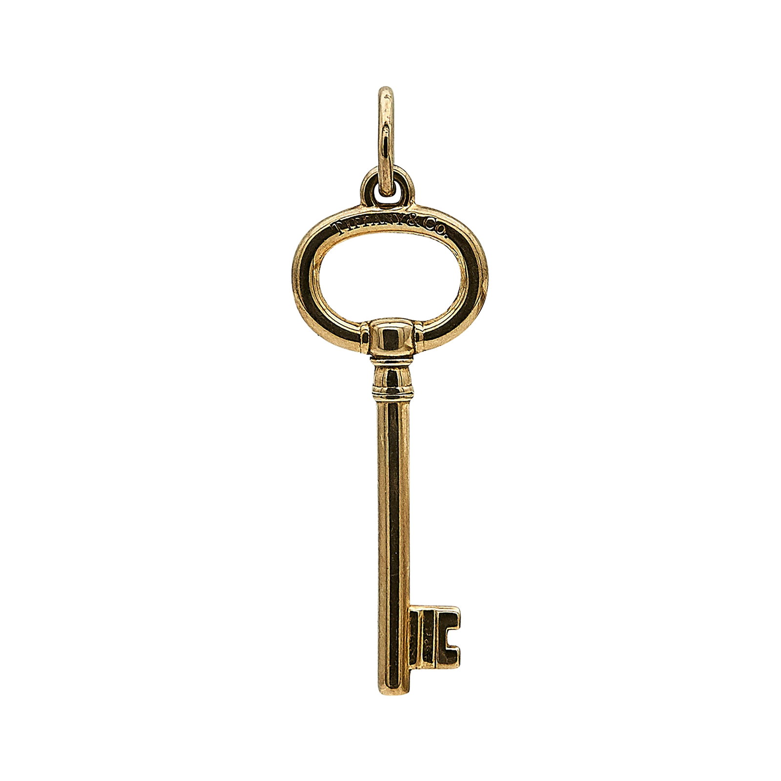 Tiffany & Co. Tiffany Keys 18K Rose Gold Pendant: BRAND: Tiffany & Co.; COLLECTION: Tiffany Keys; METAL: 18K Rose Gold; STAMPED: © Tiffany & Co., 750; CONDITION: Pre-owned, Very Good; ITEM WEIGHT (GRAMS): 3.1 g; MEASUREMENTS: Pendant 1 1/2 inch long