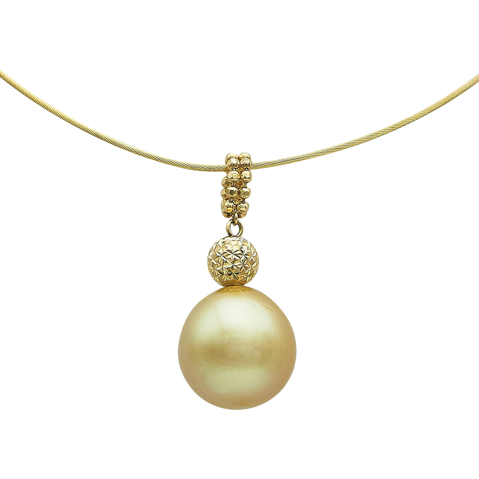 18K Yellow Gold and Pearl Drop Pendant Necklace (1 of 4)