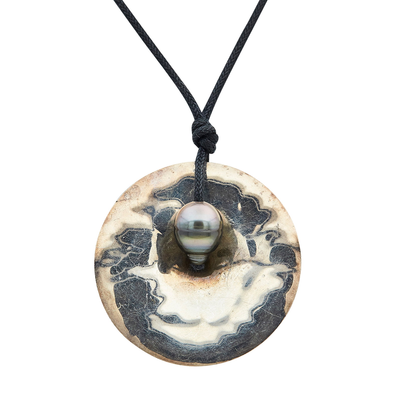 Robert Lee Morris Sterling Silver and Baroque Pearl Pendant Necklace: BRAND: Robert Lee Morris; METAL: Sterling Silver; GEMSTONES: Baroque Pearl; STAMPED: RLM, 925; CONDITION: Pre-owned, Good; ITEM WEIGHT (GRAMS): 14.5 g; MEASUREMENTS: Necklace 28 inches long not includ