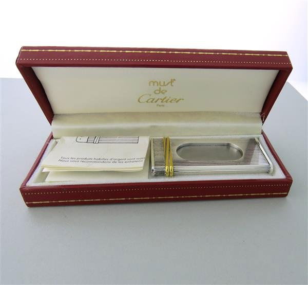 Vintage Cartier Stainless Steel Gold Cigar Cutter
