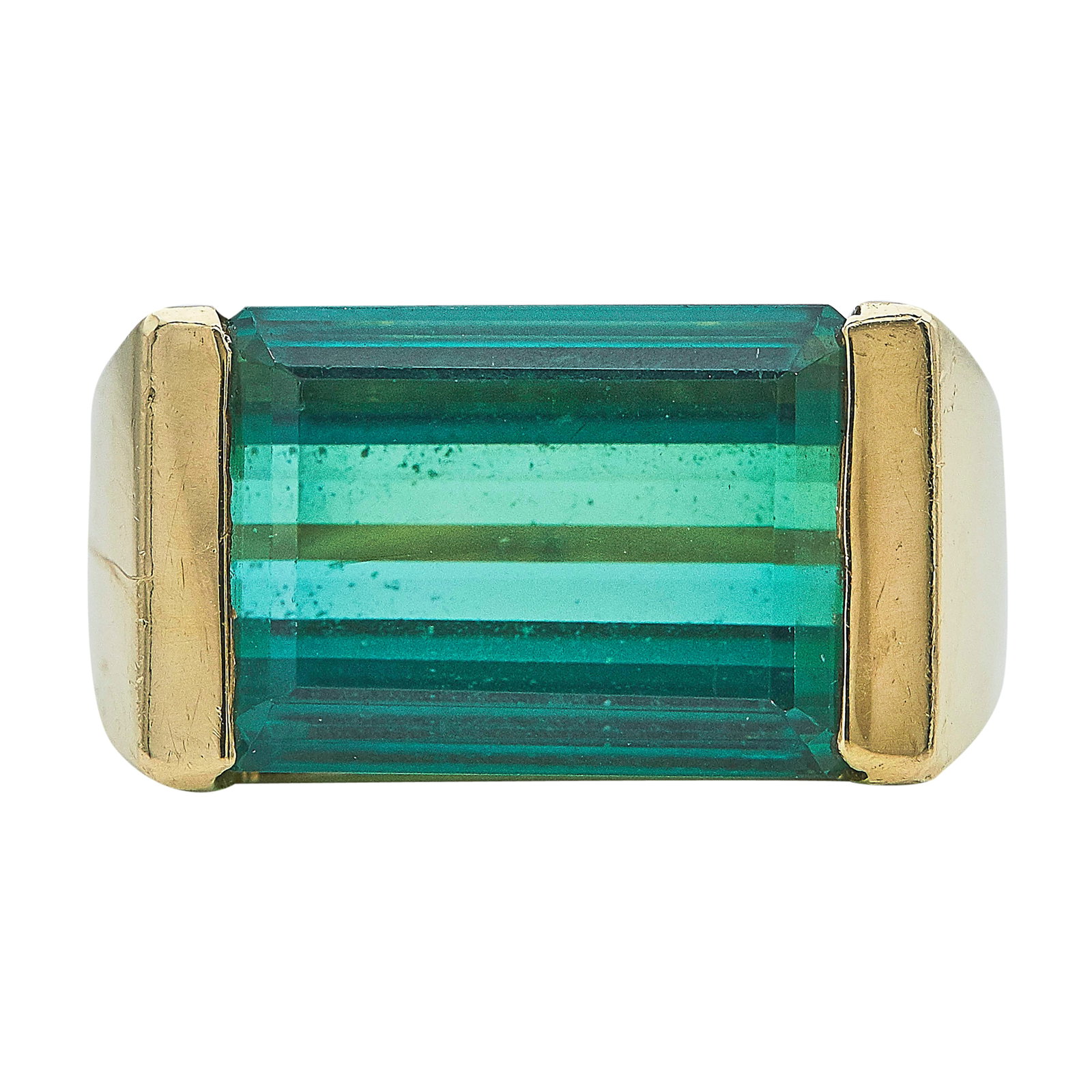 14K Yellow Gold and Green Tourmaline Cocktail Ring (1 of 3)