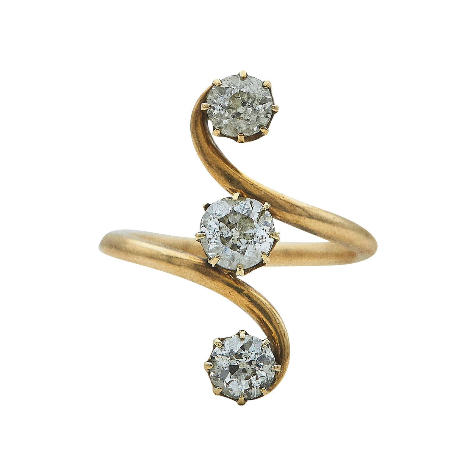 18K Rose Gold and Diamond Ring: METAL: 18K Rose Gold; APPROXIMATE TOTAL DIAMOND WEIGHT: 1.08 ctw; TESTED: 18K Rose Gold; CONDITION: Pre-owned, Good; ITEM WEIGHT (GRAMS): 4.5 g; MEASUREMENTS: Ring size 7
