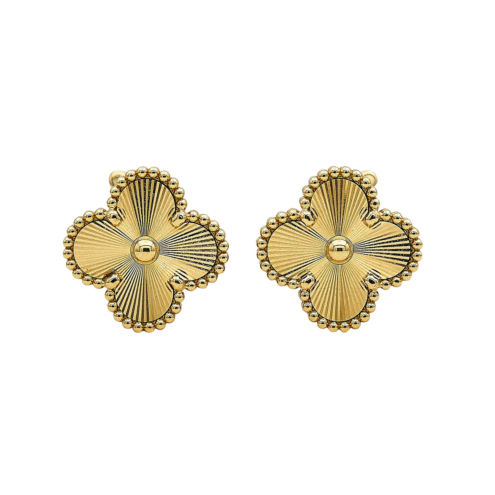 Van Cleef & Arpels Vintage Alhambra 18K Yellow Gold Guilloché Earrings (1 of 5)
