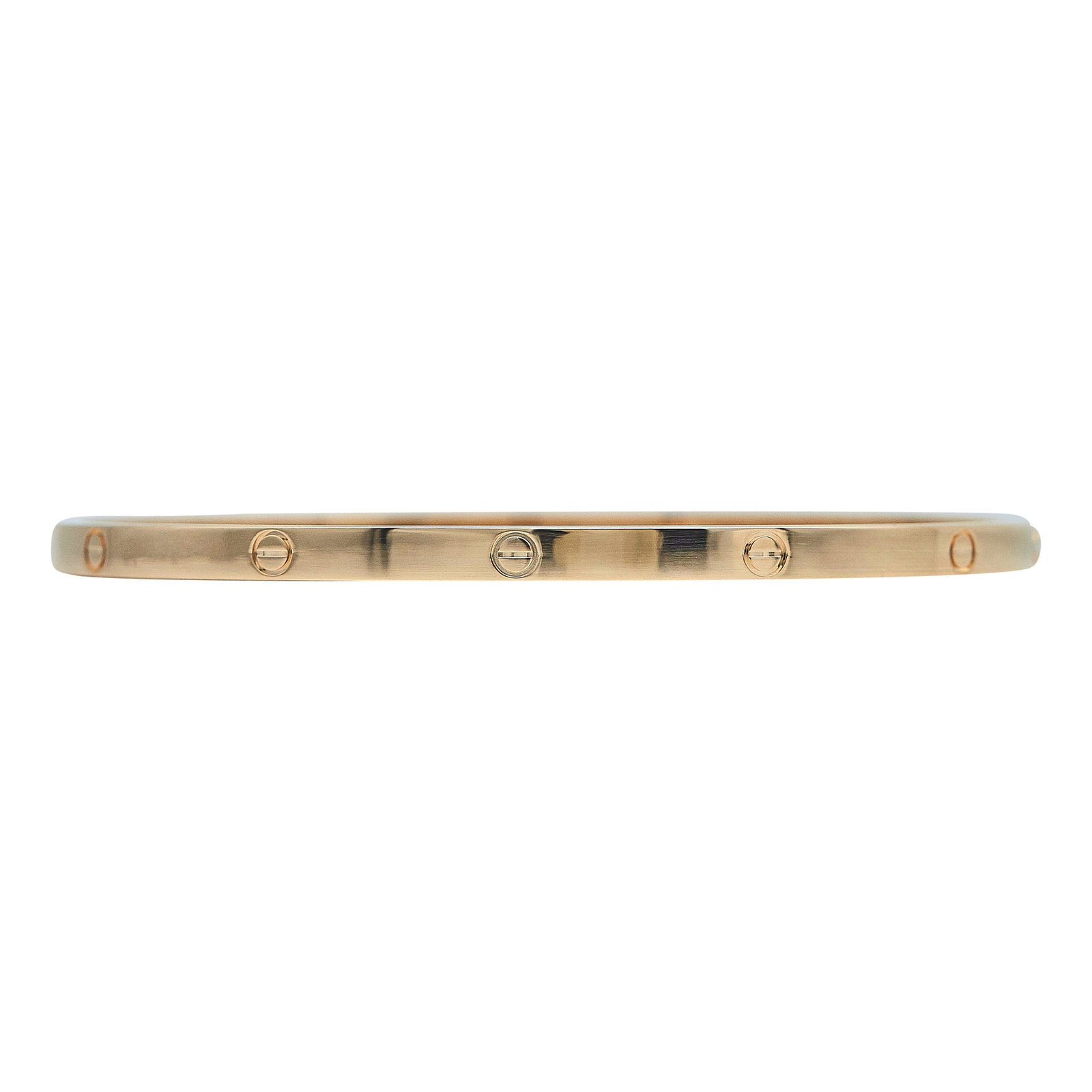 Cartier Love Small Model 18K Rose Gold Bracelet: BRAND: Cartier; COLLECTION: Love; METAL: 18K Rose Gold; STAMPED: © Cartier, 19, serial number, Au750, maker's mark; CONDITION: Pre-owned, Very Good; ITEM WEIGHT (GRAMS): 20.9 g; MEASUREMENTS: Cartier