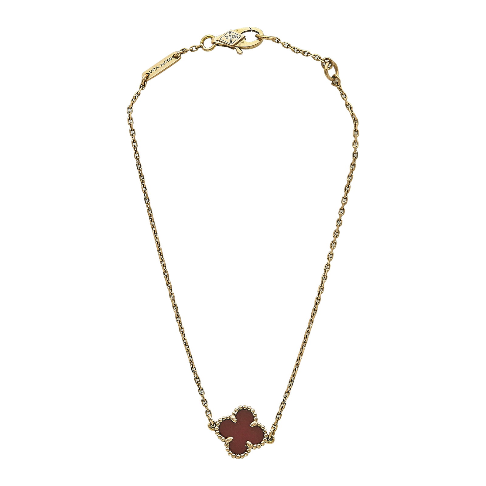 Van Cleef & Arpels Alhambra Sweet 18K Rose Gold and Carnelian Bracelet (1 of 4)