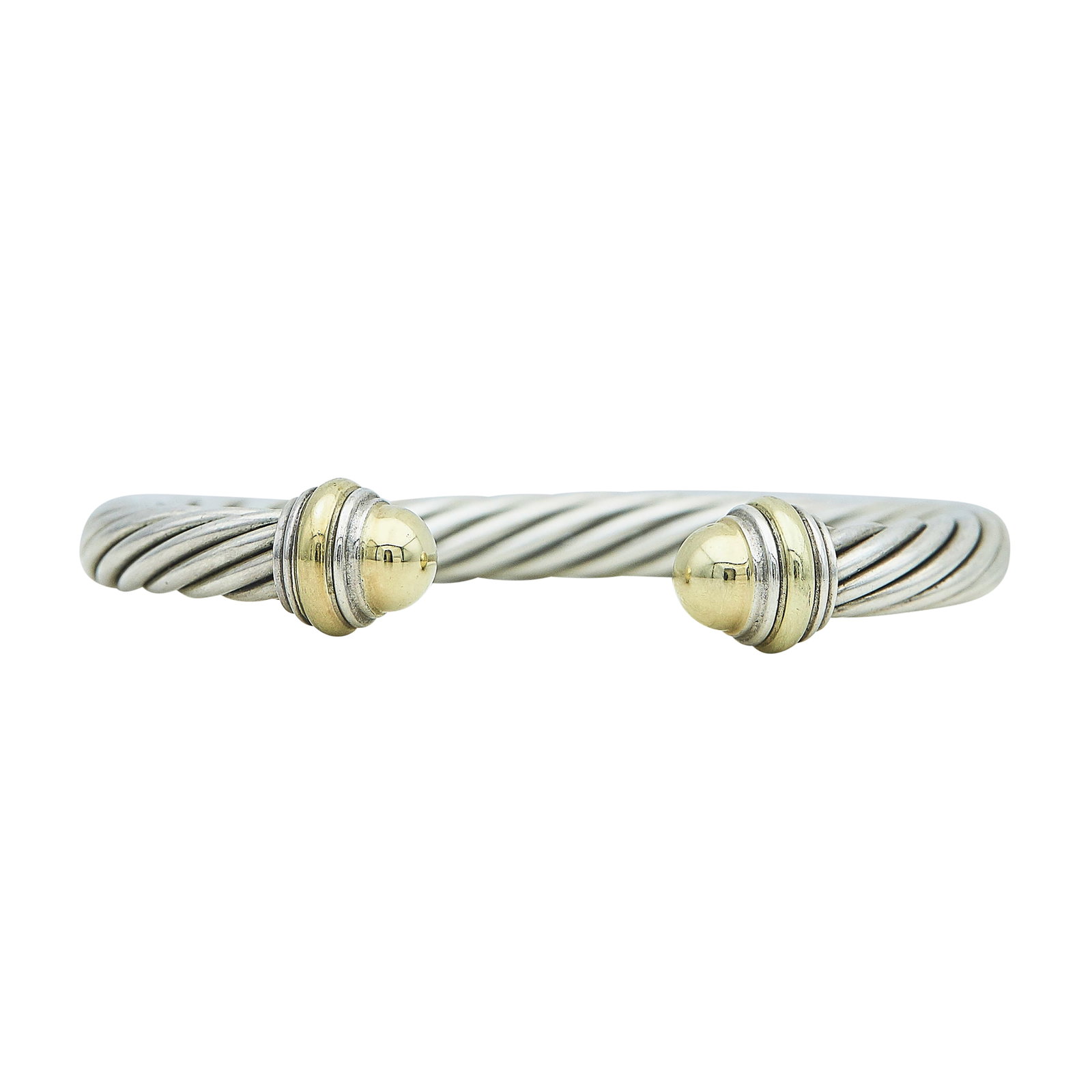 David Yurman Cable 14K Yellow Gold and Sterling Silver Bracelet (1 of 3)