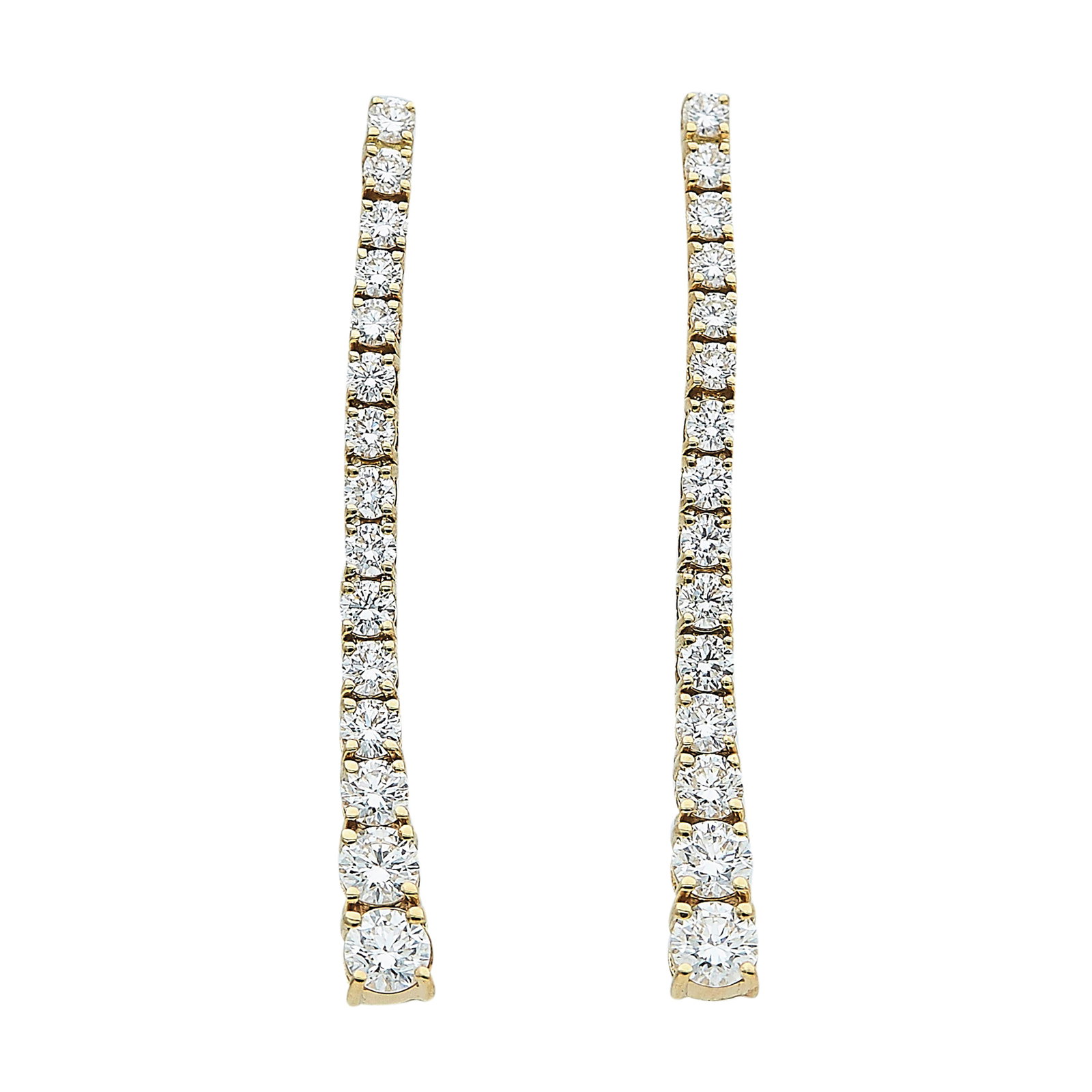 Bucherer 18K Rose Gold and Diamond Drop Earrings: BRAND: Bucherer; METAL: 18K Rose Gold; APPROXIMATE TOTAL DIAMOND WEIGHT: 1.98 ctw; APPROXIMATE DIAMOND COLOR(S): H; APPROXIMATE DIAMOND CLARITY: SI1; STAMPED: CB; CONDITION: Pre-owned, Very Good; ITEM