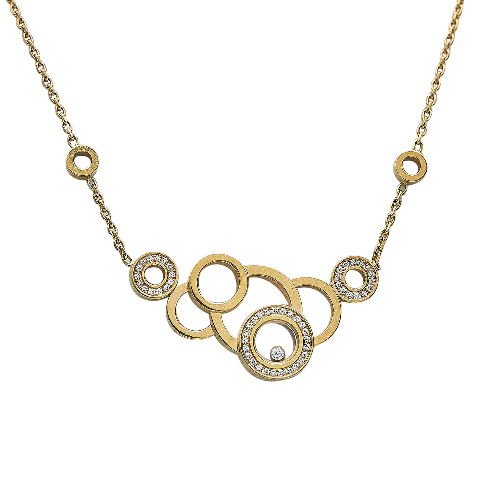 Chopard Happy Diamonds 18K Rose Gold and Diamond Bubble Necklace (1 of 4)