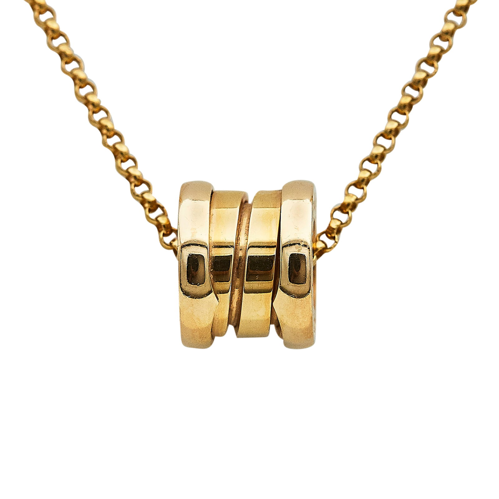 Bulgari Bvlgari B.zero1 18K Rose Gold Pendant Chain Necklace: BRAND: Bulgari; COLLECTION: B.zero1; METAL: 18K Rose Gold; STAMPED: Bvlgari, Serial number, Au750, Italian workshop mark, Made in Italy; CONDITION: Pre-owned, Very Good; ITEM WEIGHT (GRAMS): 7 g;