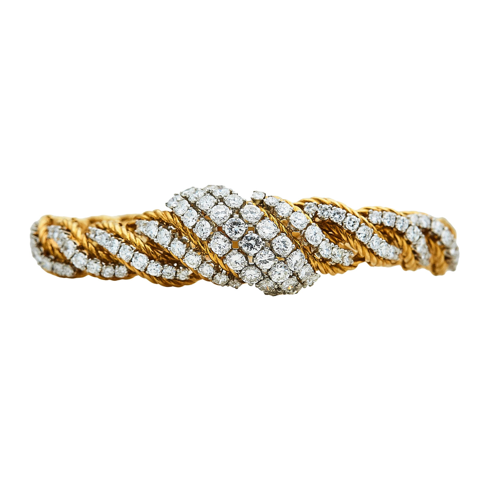 18K Yellow Gold and Diamond Ropework Bracelet (1 of 4)