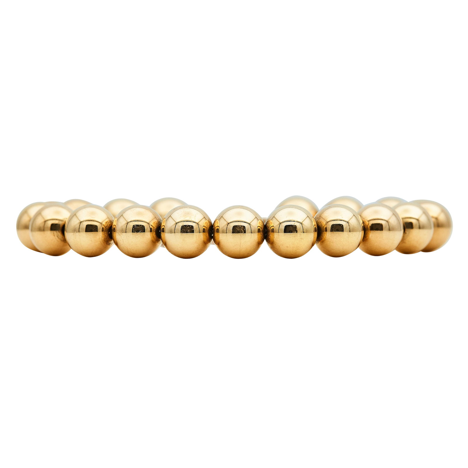 Tiffany & Co. 18K Rose Gold Beaded Bracelet: BRAND: Tiffany & Co.; METAL: 18K Rose Gold; STAMPED: © Tiffany & Co., Au750; CONDITION: Pre-owned, Very Good; ITEM WEIGHT (GRAMS): 34 g; MEASUREMENTS: Bracelet approx. 7 7/8 inches long x 5/16 inch