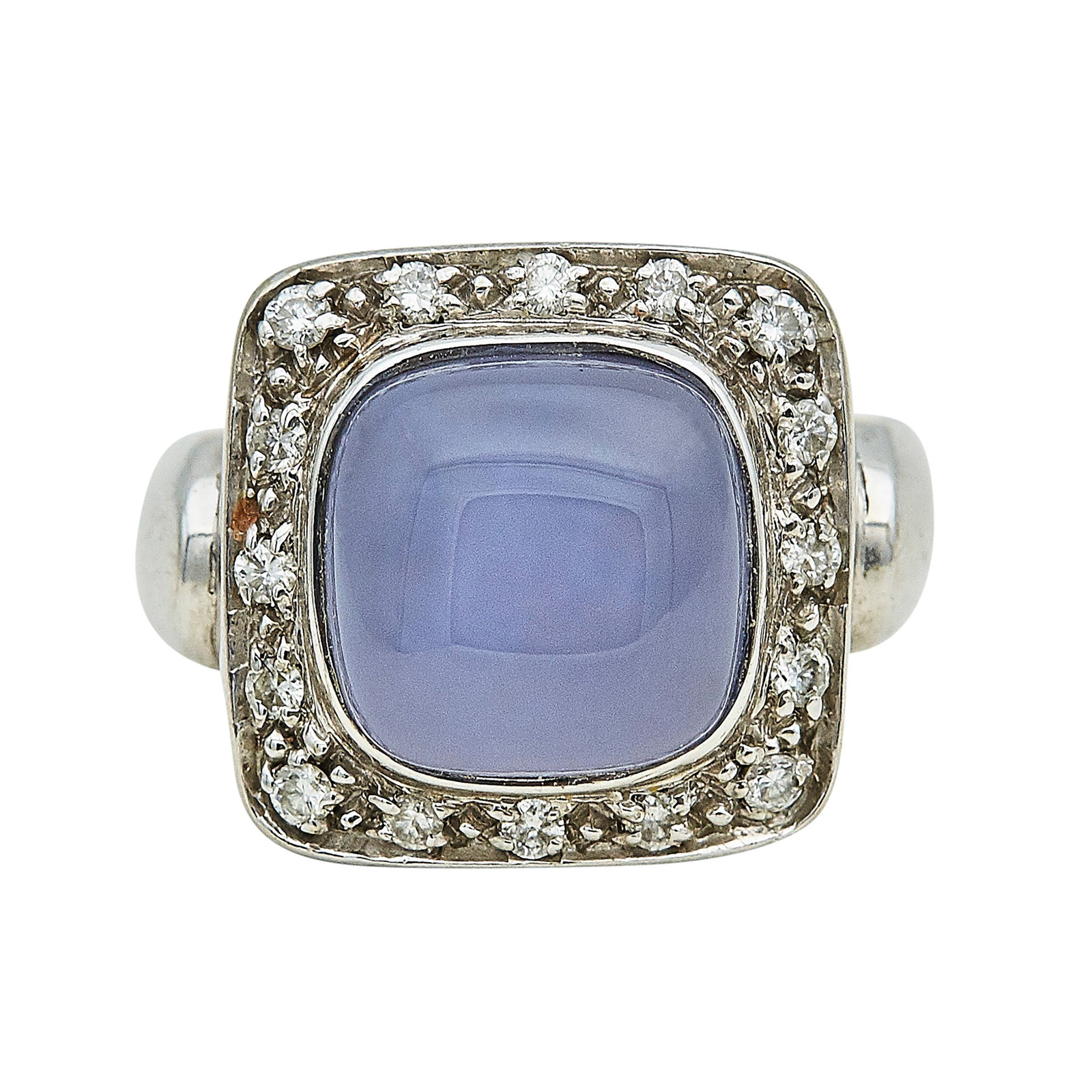 14K White Gold, Moonstone, and Diamond Ring (1 of 4)