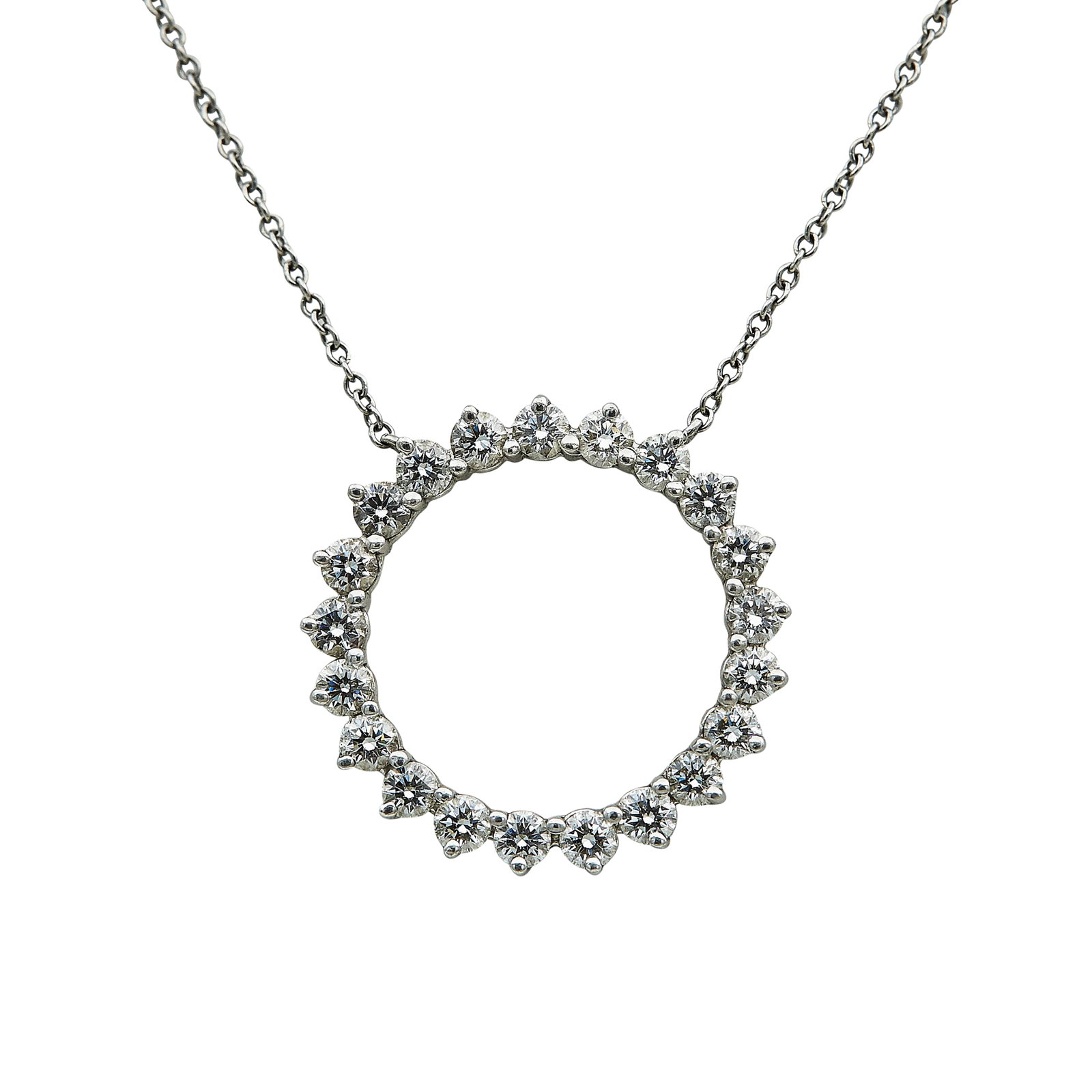 Tiffany & Co. Platinum and Diamond Circle Pendant Necklace (1 of 5)