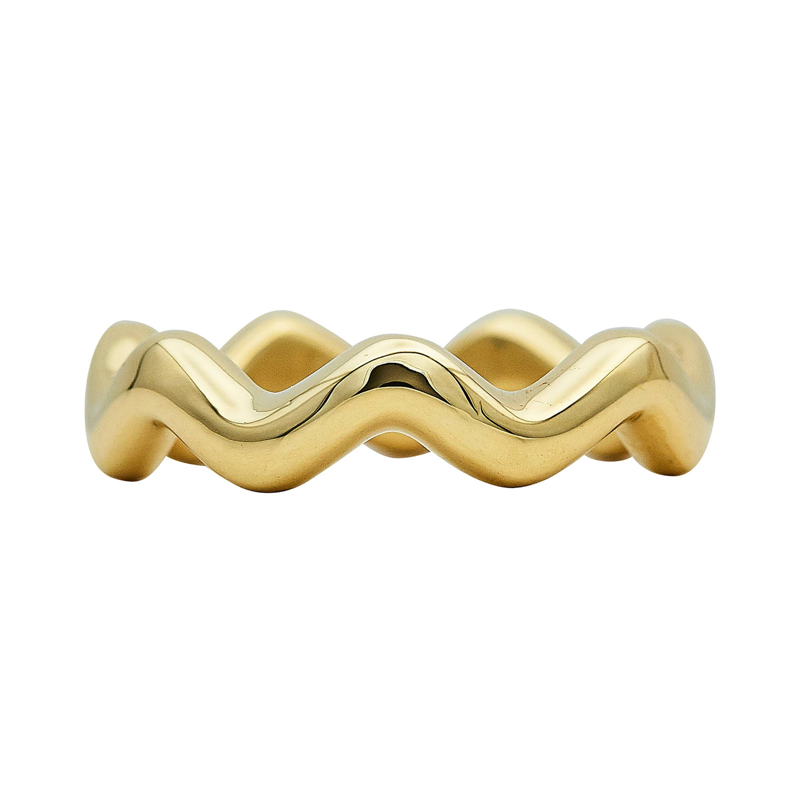 Paloma Picasso for Tiffany & Co. 18K Yellow Gold Squiggle Ring: BRAND: Paloma Picasso for Tiffany & Co.; METAL: 18K Yellow Gold; STAMPED: © Paloma Picasso, Tiffany & Co., 750; CONDITION: Pre-owned, Very Good; ITEM WEIGHT (GRAMS): 7.9 g; MEASUREMENTS: Ring size 6 