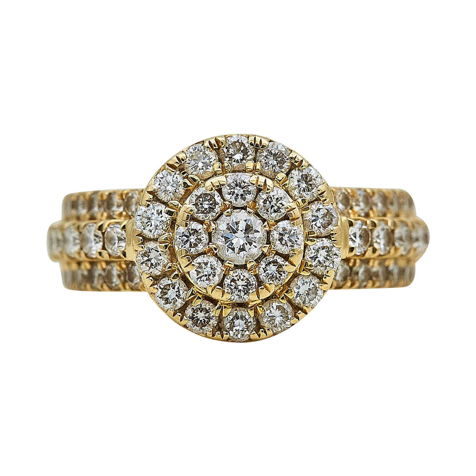 14K Yellow Gold and Diamond Pave Cluster Ring (1 of 3)