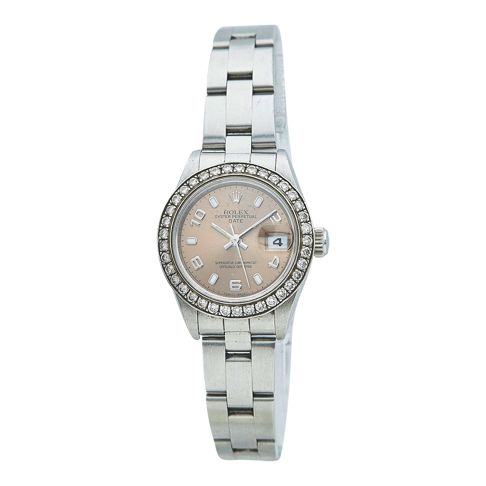 Rolex Date Stainless Steel Watch Ref. 79160, circa 1999: BRAND: Rolex; STYLE: Date; REF. #: 79160; CONDITION: Pre-owned, Fair; YEAR: Circa 1999; ADDITIONAL COMMENTS: A serial, Scratches throughout watch. Scratches on and chips on crystal edges, Bracelet wit