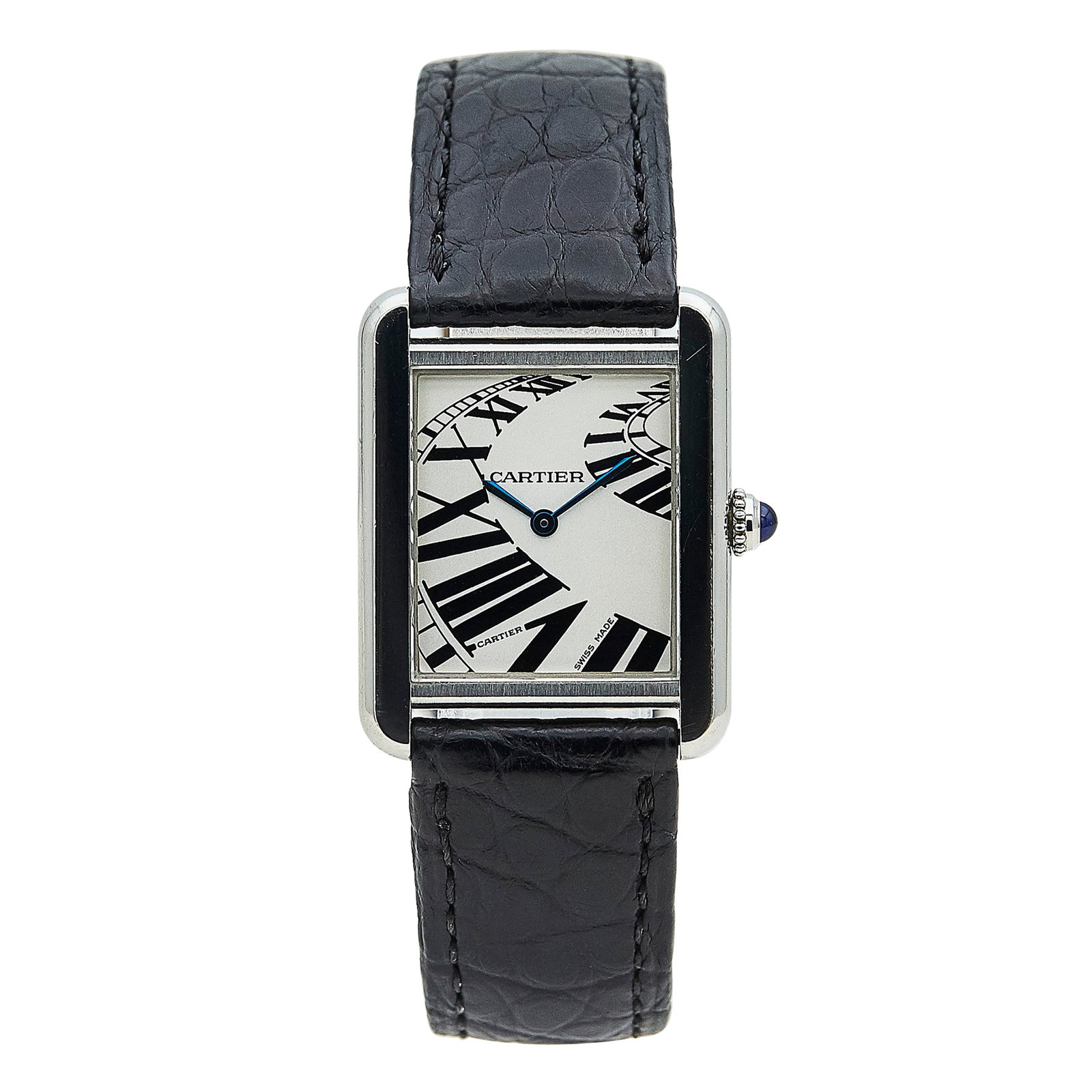 Cartier Tank Solo Stainless Steel Watch Ref. W5200018, 2011: BRAND: Cartier; STYLE: Tank Solo; REF. #: W5200018; CONDITION: Pre-owned, Excellent; YEAR: 2011; ADDITIONAL COMMENTS: Scratches throughout watch, Accompanied by certificate; CASE SIZE (mm): 31 x 24; C