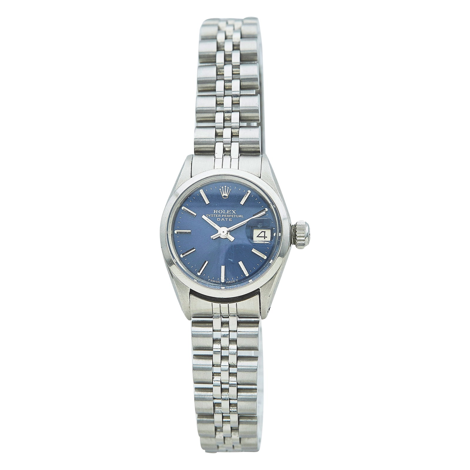 Rolex Date Stainless Steel Watch Ref. 6516, circa 1969: BRAND: Rolex; STYLE: Date; REF. #: 6516; CONDITION: Pre-owned, Good; YEAR: Circa 1969; ADDITIONAL COMMENTS: 2 mil serial, Scratches throughout watch, Scratches on face of acrylic crystal, Bracelet wit