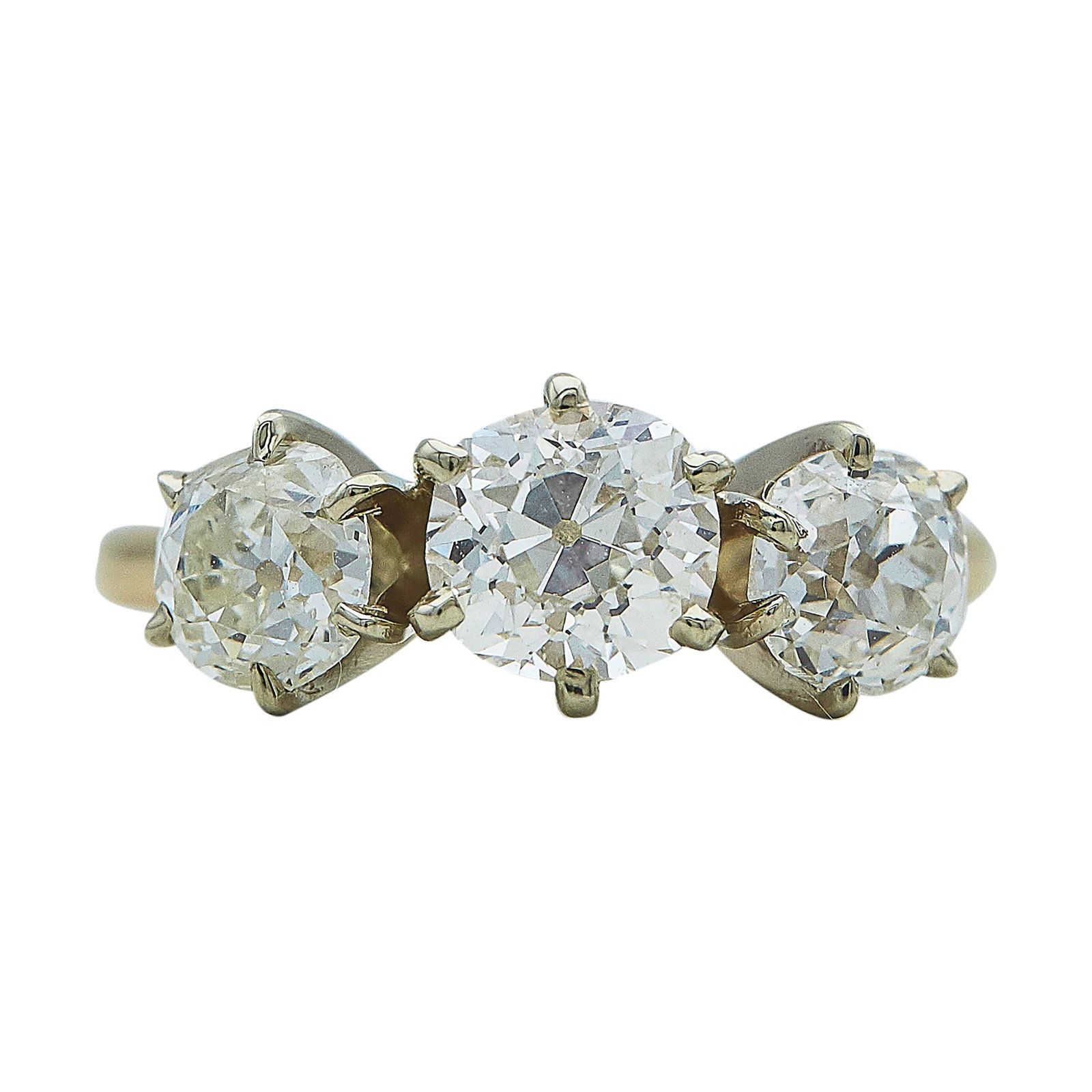 14K Yellow Gold and Old European Cut Diamond Engagement Ring (1 of 4)