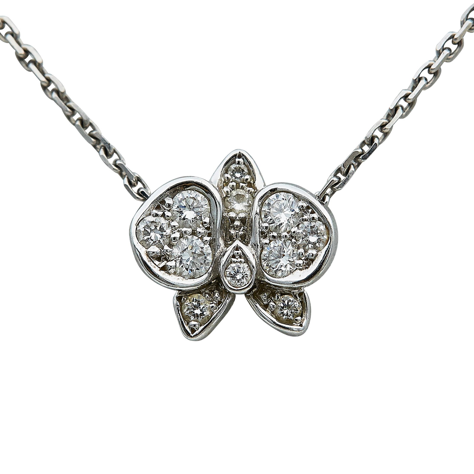 Cartier Caresse d’Orchidées 18K White Gold and Diamond Necklace (1 of 5)