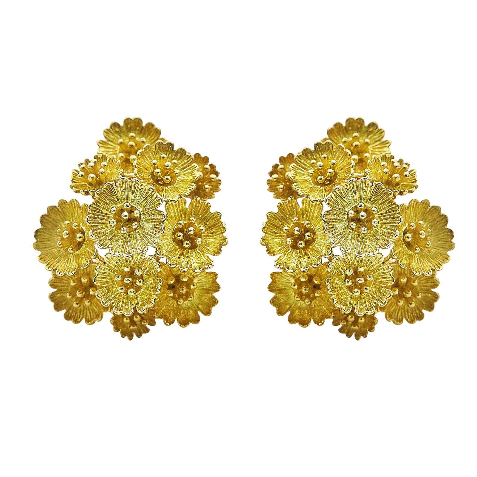 Van Cleef & Arpels 18K Yellow Gold Flower Cluster Earrings (1 of 4)