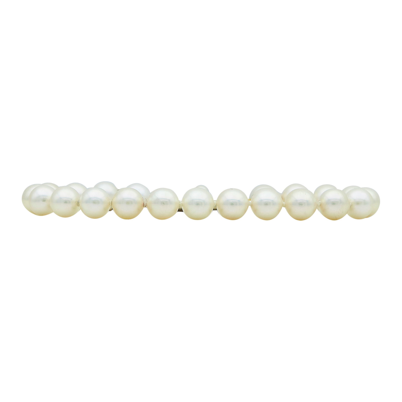 Mikimoto 18K Yellow Gold and Cultured Pearl Strand Bracelet: BRAND: Mikimoto; METAL: 18K Yellow Gold; GEMSTONES: Cultured Pearls approx. 7.00 mm in diameter, Pearls show light signs of wear; STAMPED: 750, Maker's mark; CONDITION: Pre-owned, Very Good; ITEM WEIG