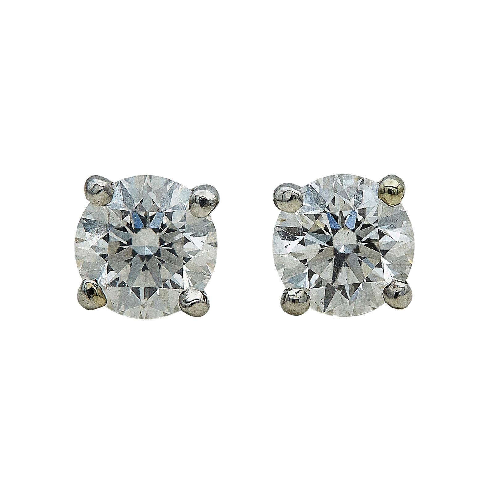 Platinum and Diamond Solitaire Stud Earrings (1 of 4)