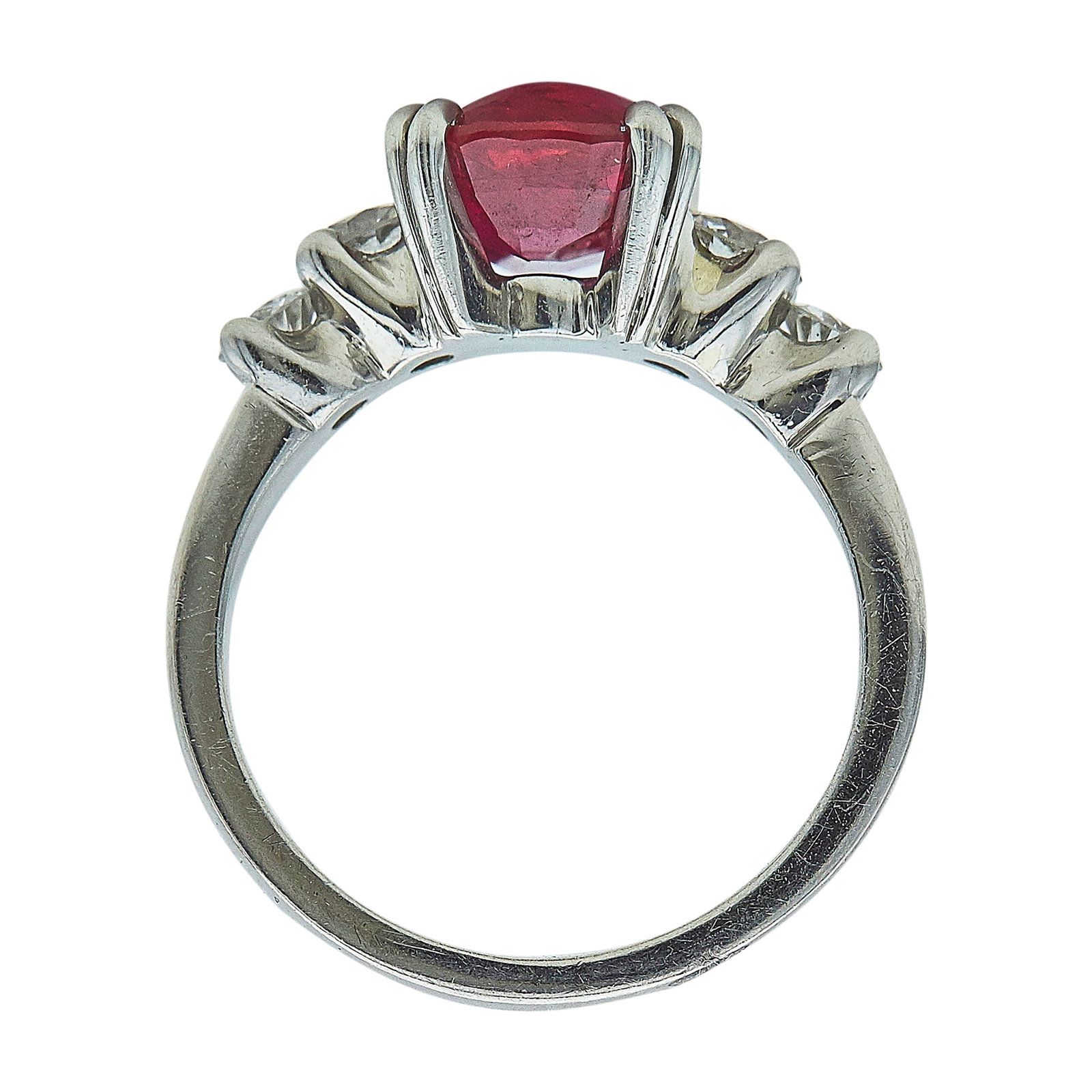 Platinum, Ruby, and Diamond Ring - 3