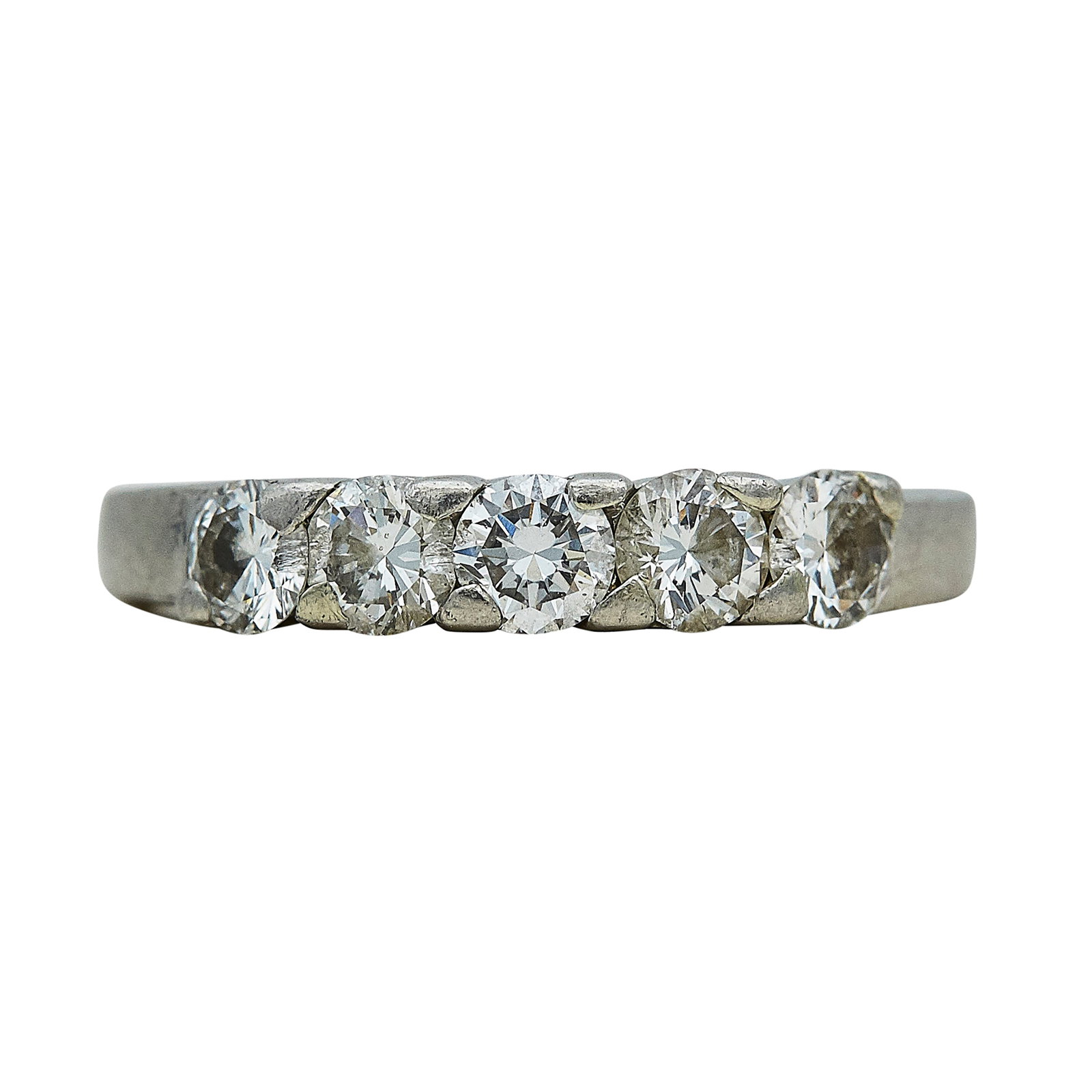 Platinum and Diamond 5 Stone Band Ring (1 of 3)