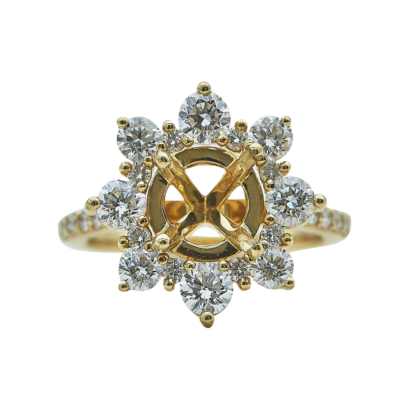 14K Yellow Gold and Diamond Ring Setting (1 of 3)