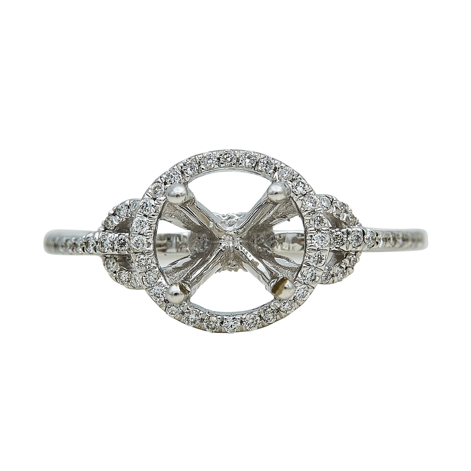 18K White Gold and Diamond Engagement Ring Setting (1 of 4)