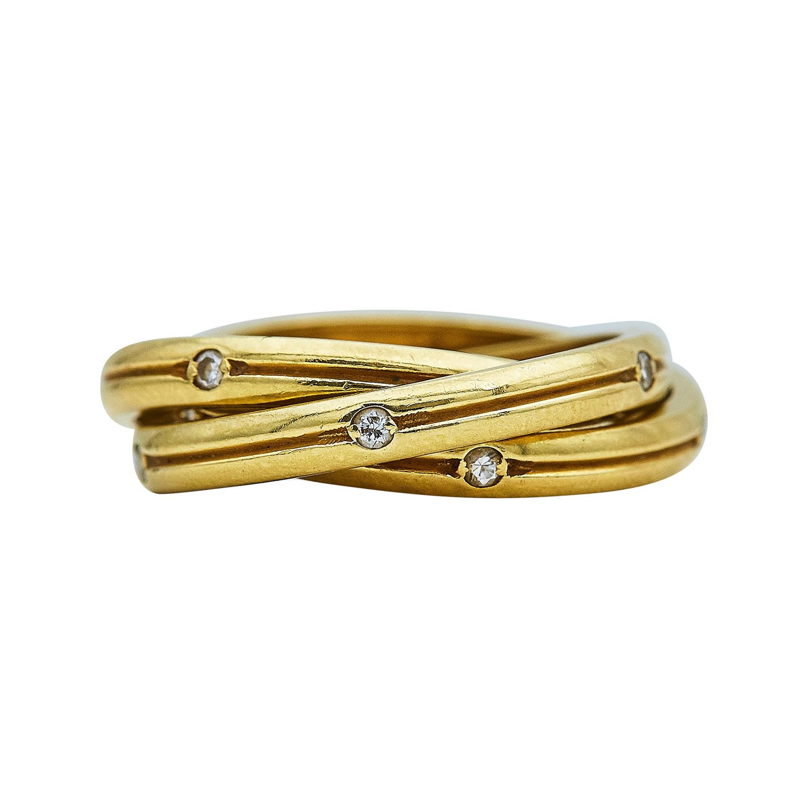 Cartier Trinity 18K Yellow Gold and Diamond Ring (1 of 3)